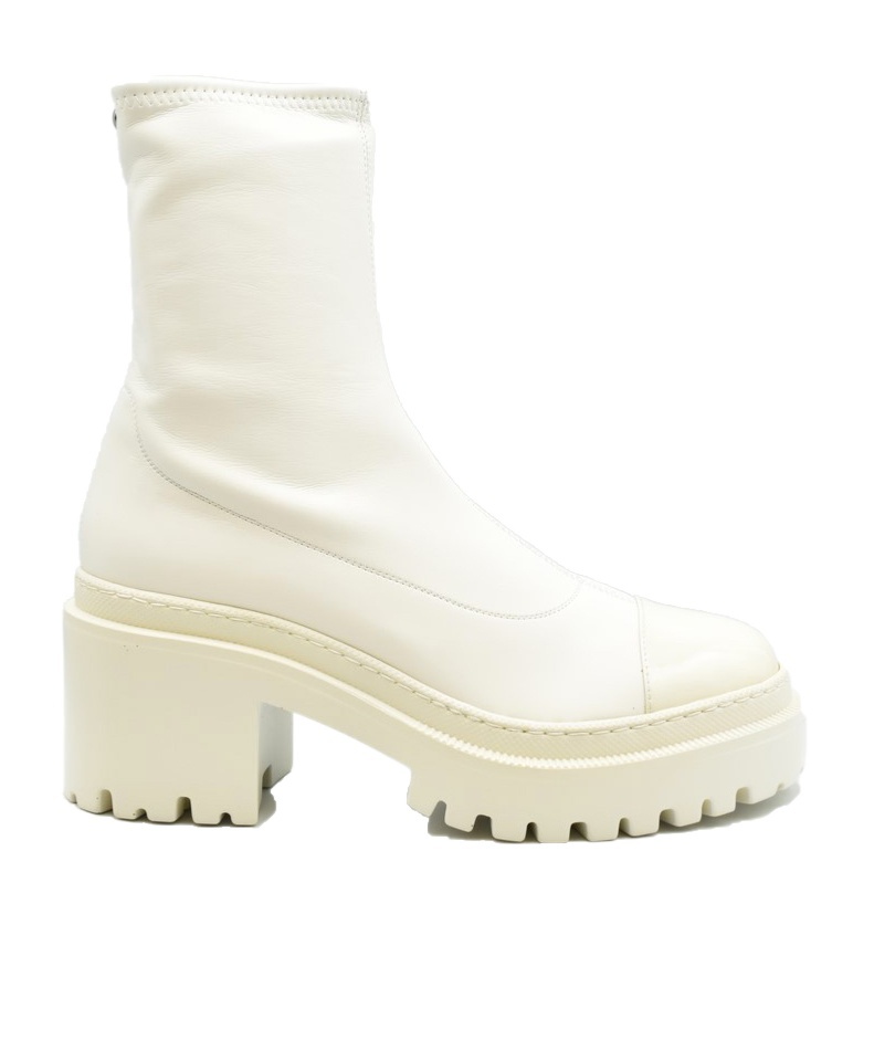 Giuseppe Zanotti Multicolor Leather Ankle Boots With Block Heel In White