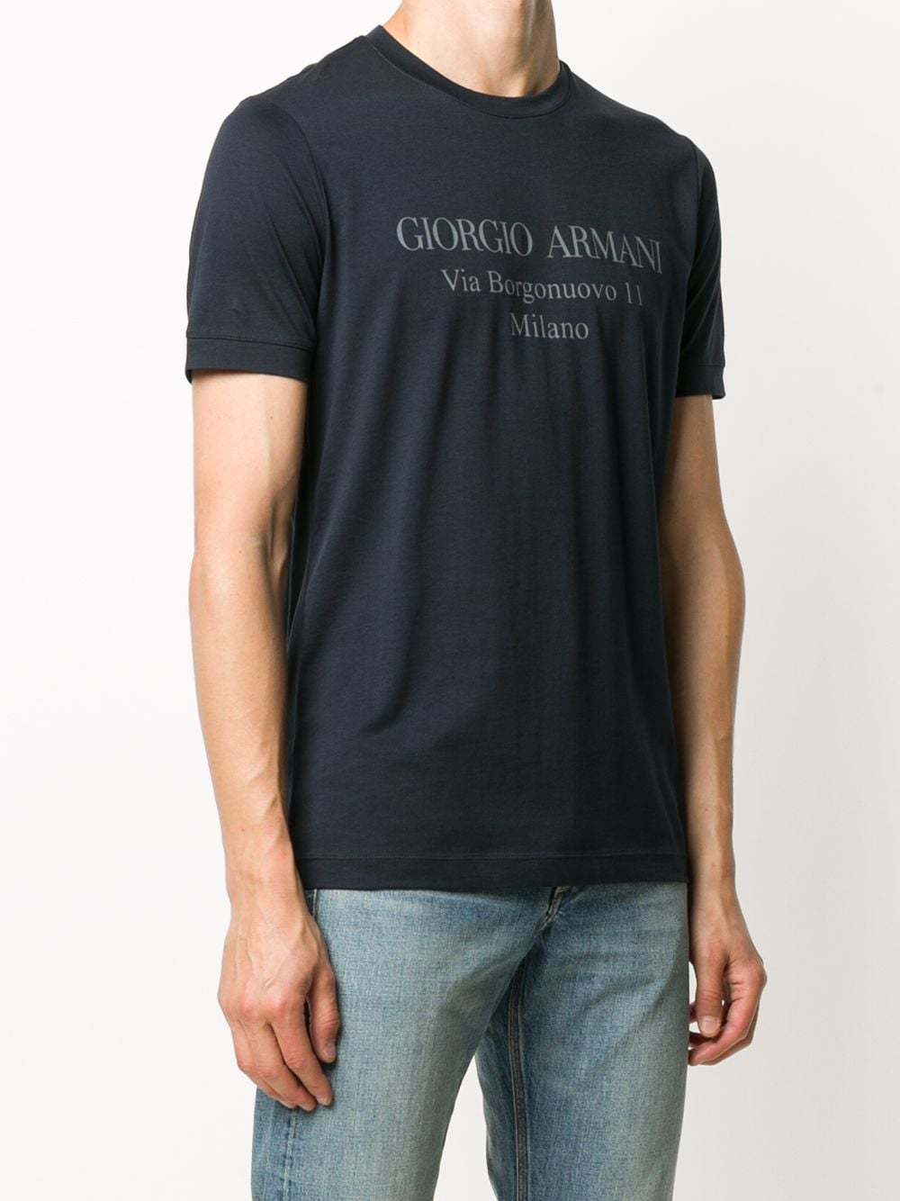 Giorgio Armani Borgonuovo 11 Cotton Jersey T-shirt In Black