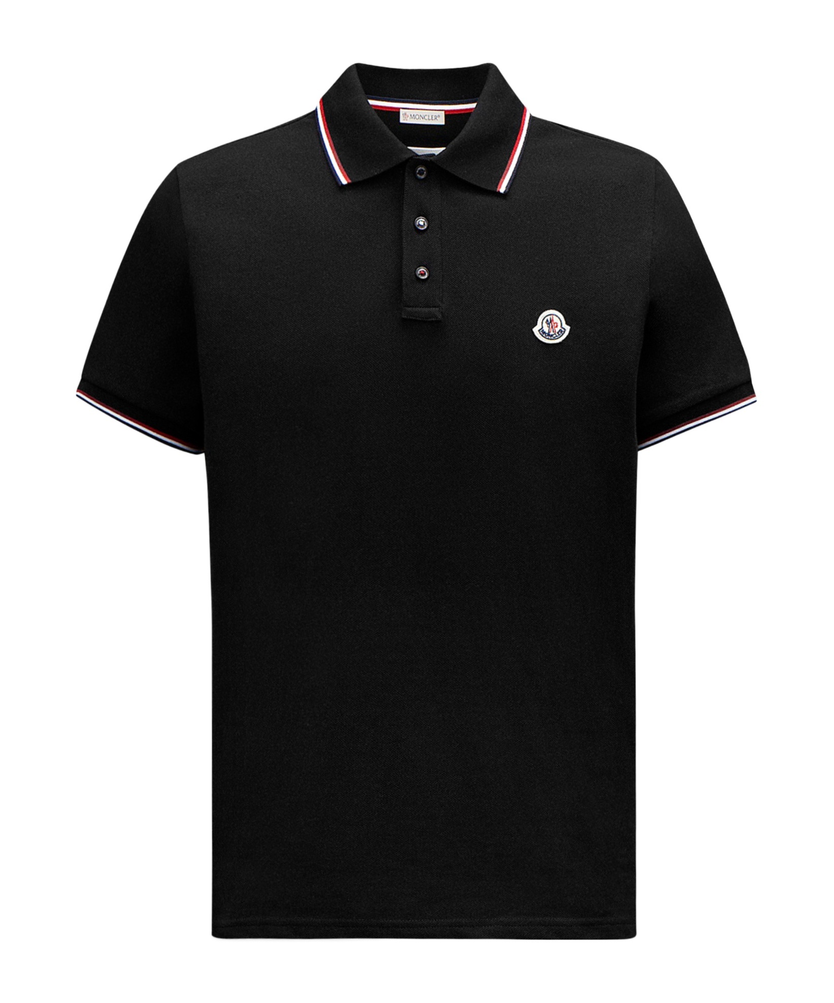Moncler Cotton Polo Shirt With Logo In Black