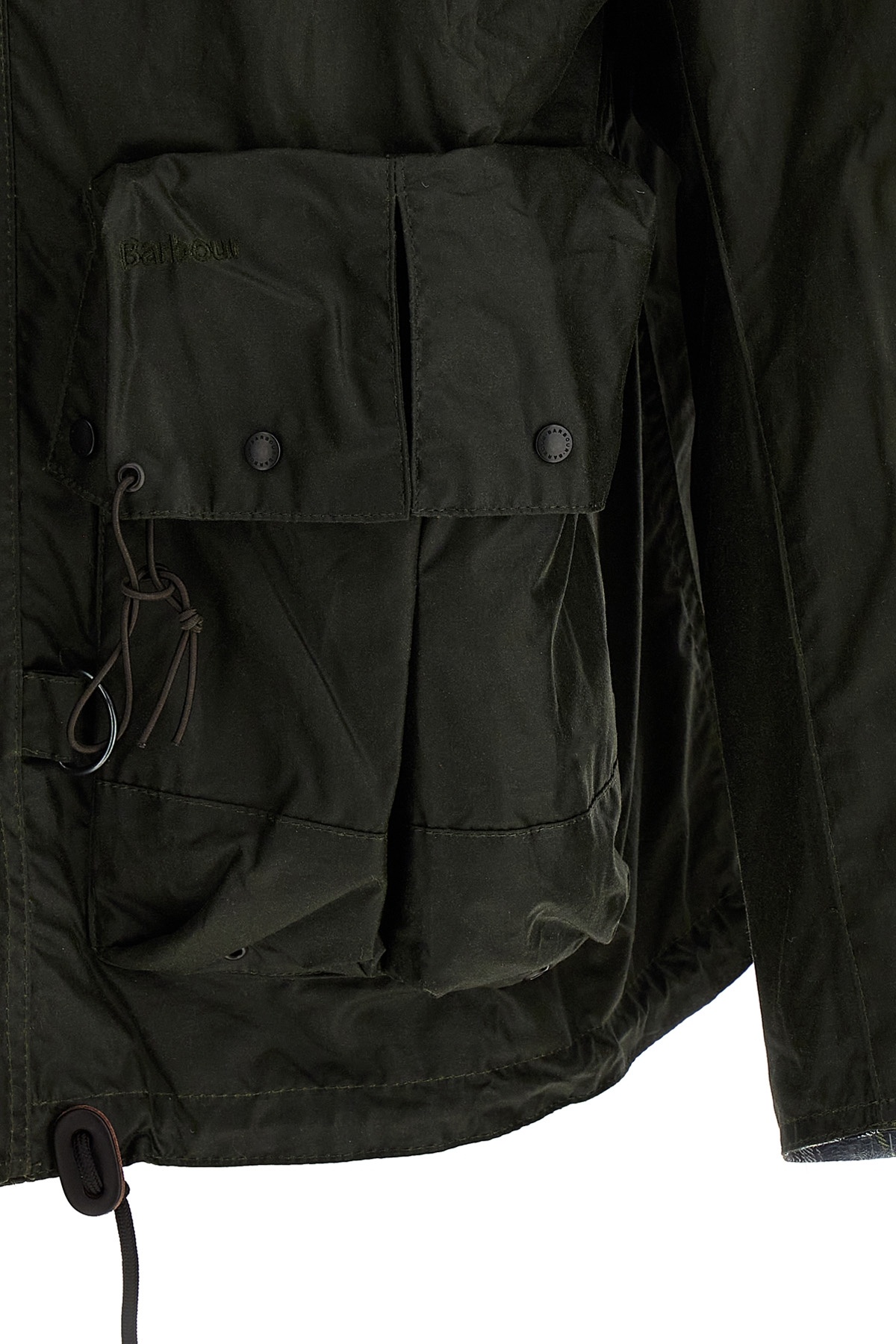 Shop Barbour Modified Durham Waxed Jacket In Black
