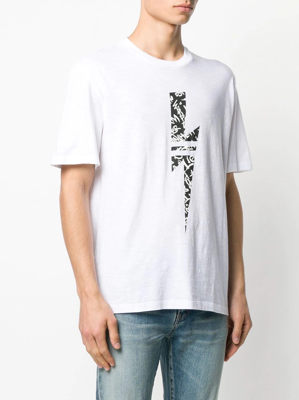 Neil Barrett Lightning Printed T-shirt In White