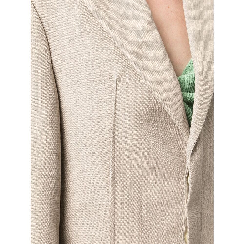 Jacquemus La Veste D'homme Oversize Linen Jacket In Nude