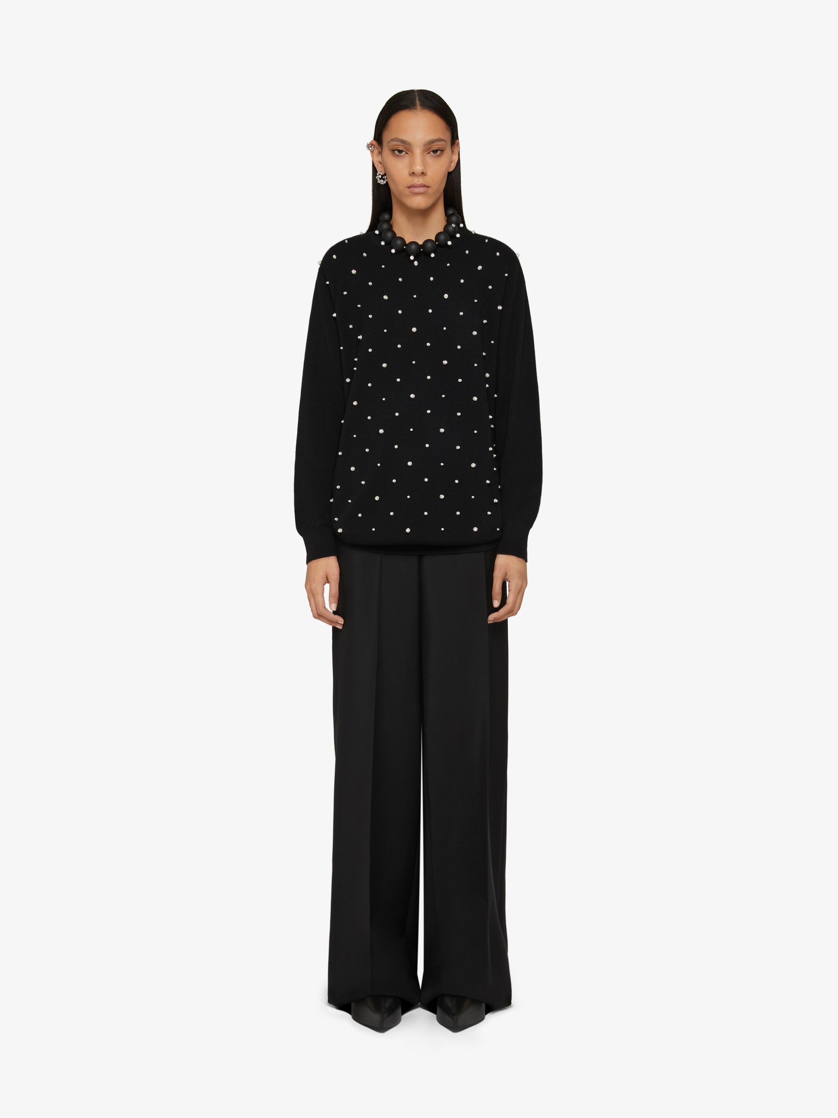 Shop Givenchy Oversized Pants In Wool And Mohair In Black