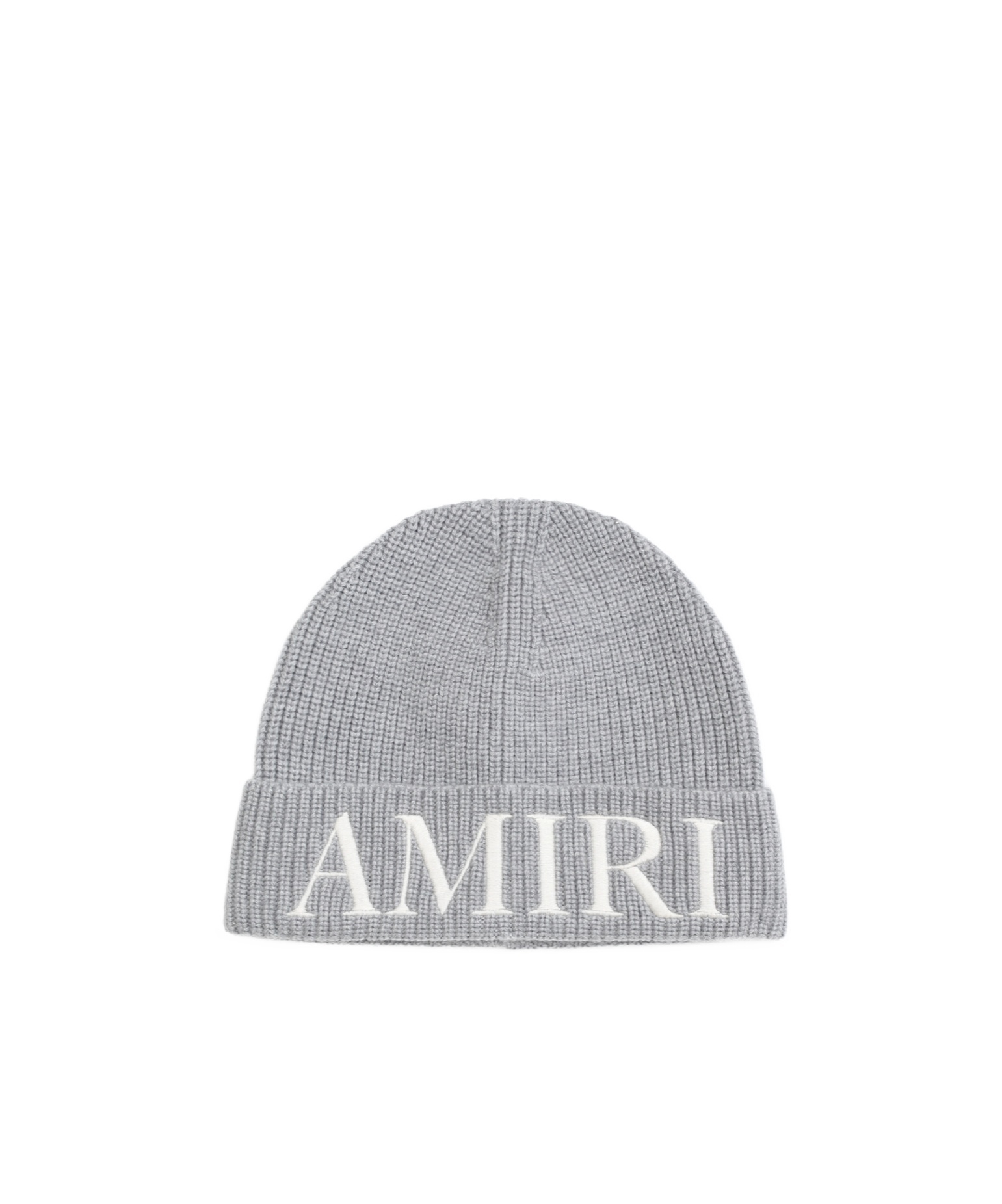 Amiri Curled Knitted Hat In Gray
