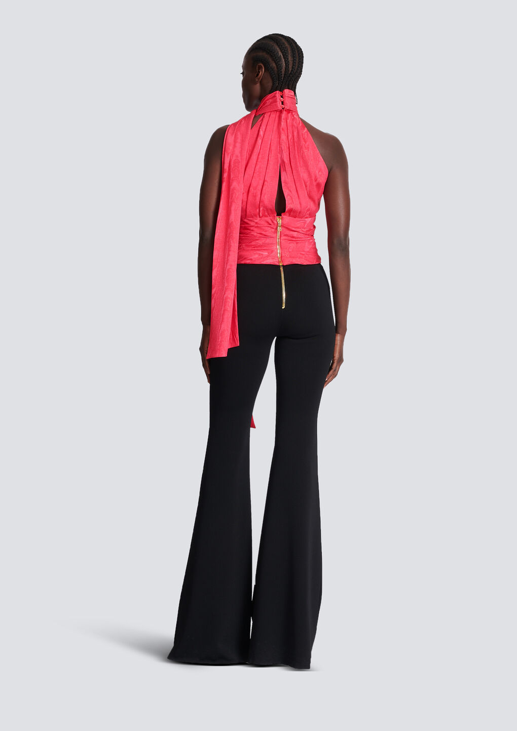 Balmain Draped Sleeveless Blouse In Pink