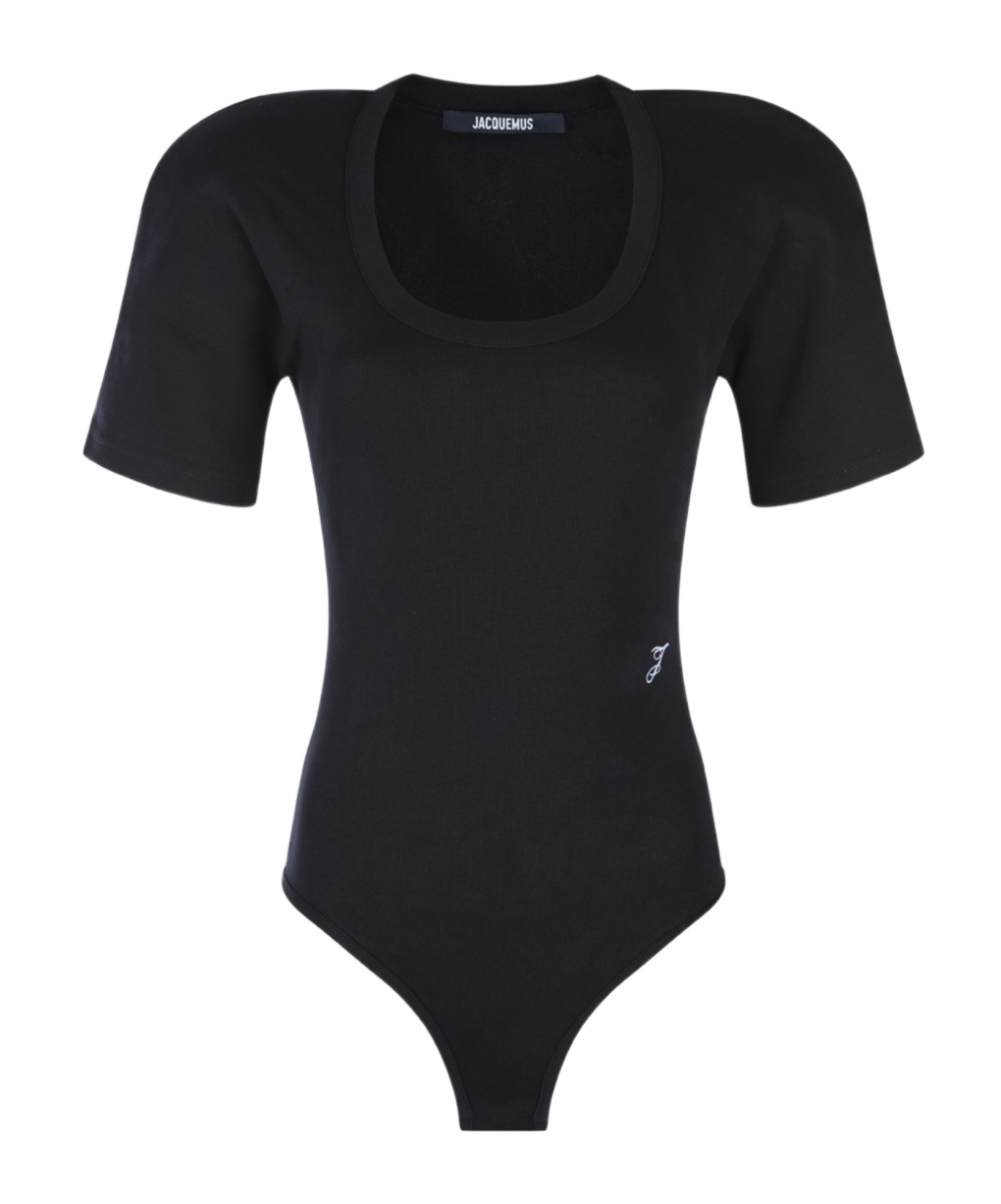 Jacquemus Short-sleeve Scoop-neck Bodysuit In Black