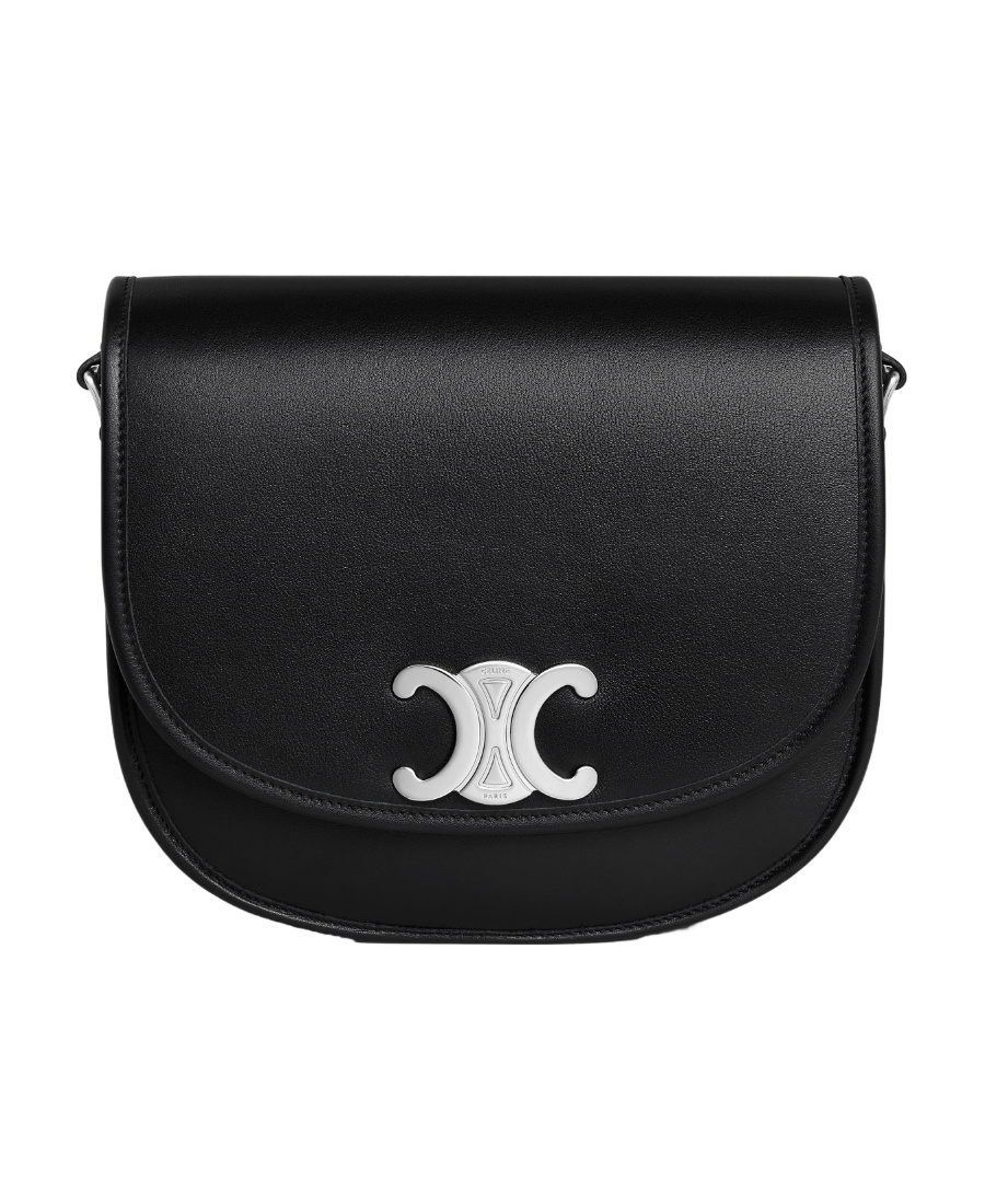 Celine Besace Triomphe Medium Cross-body Bag In Black
