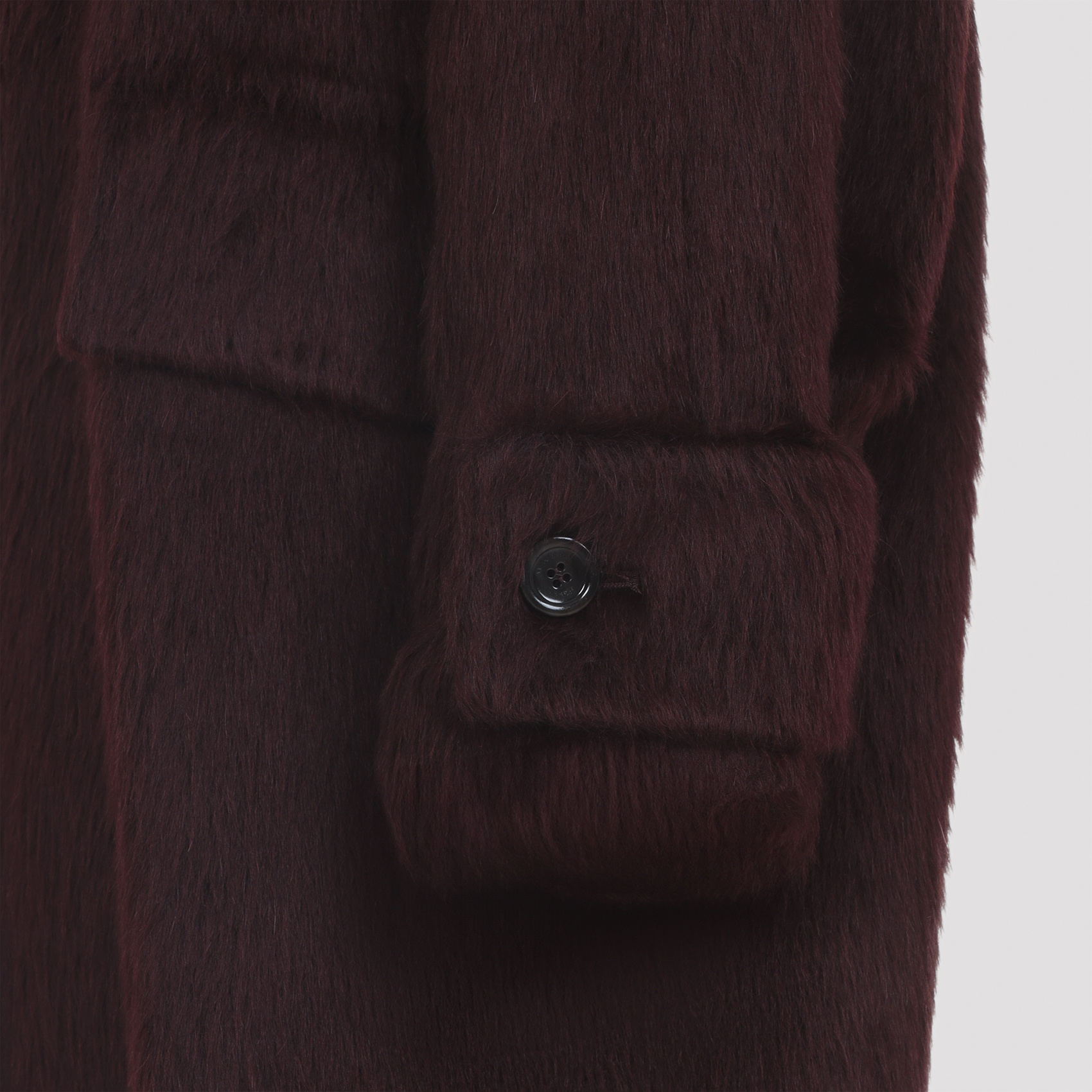 Max Mara Long Notched Lapel Coat With Side Pockets In Brown