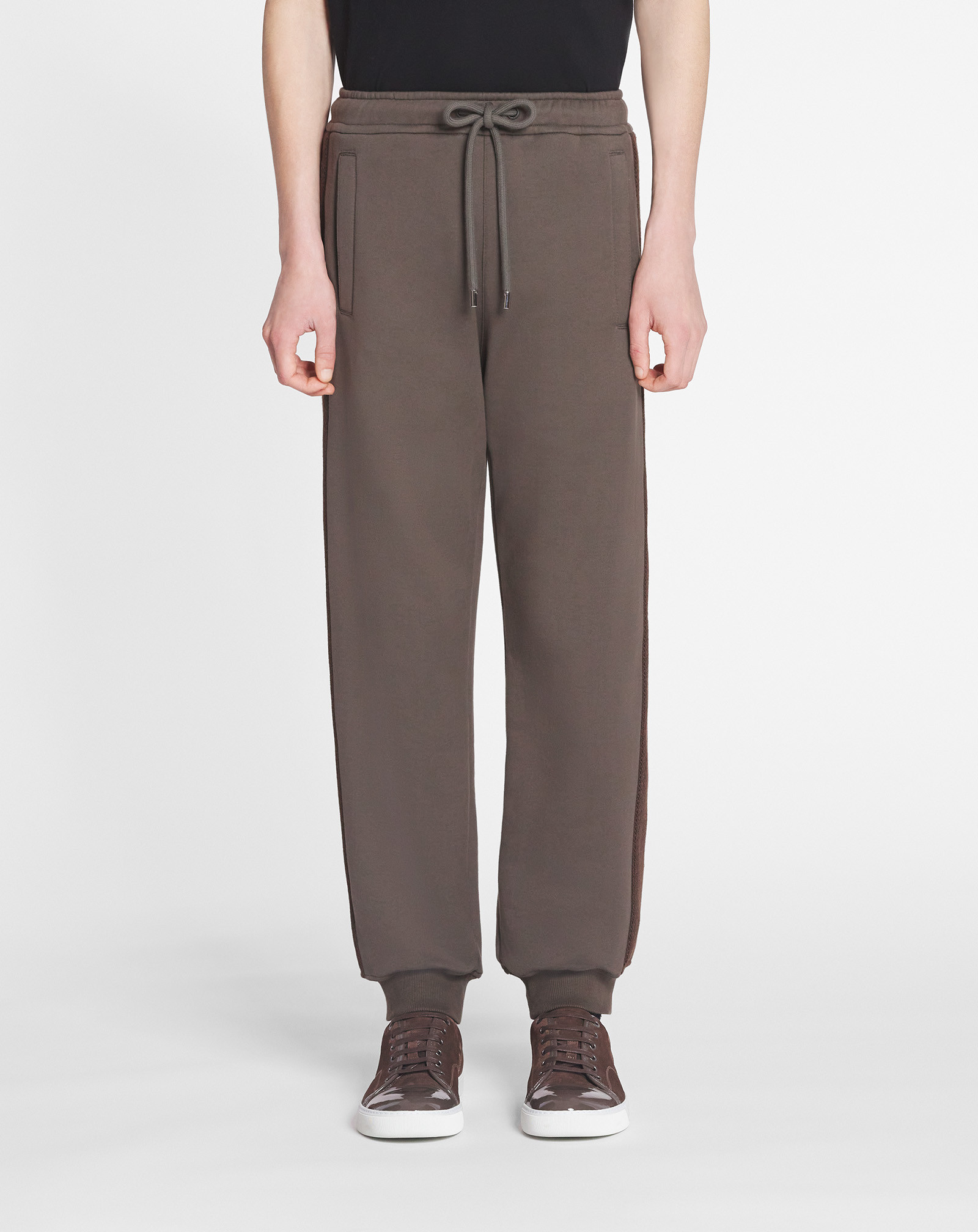 Lanvin Chevron-panel Drawstring Track Pants In Green