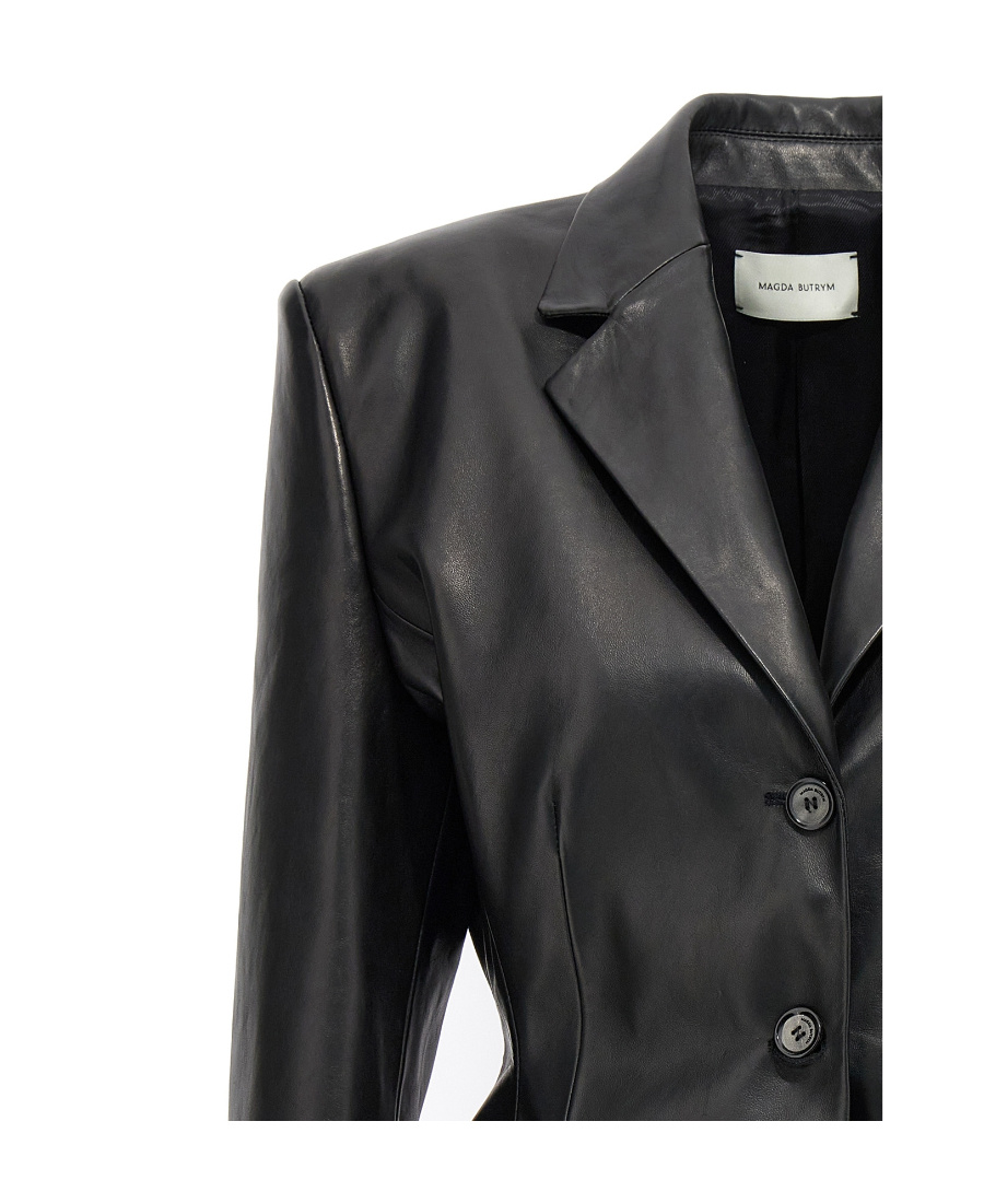 Shop Magda Butrym Long-sleeve Leather Jacket