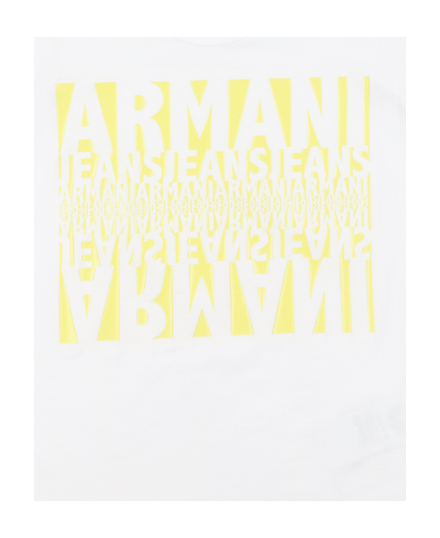 Armani Jeans Printed T-shirt With Round Neck In White