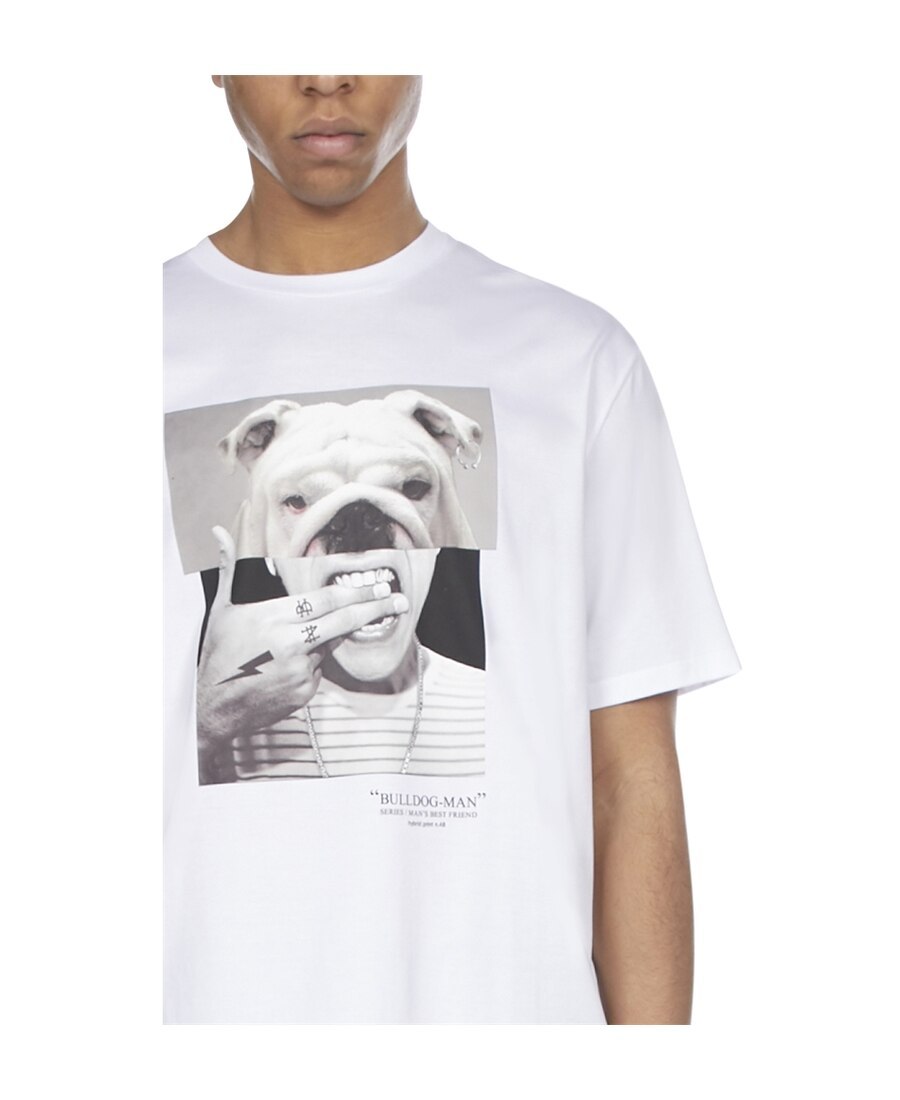 Neil Barrett Printed T-shirt With Round Neck In White