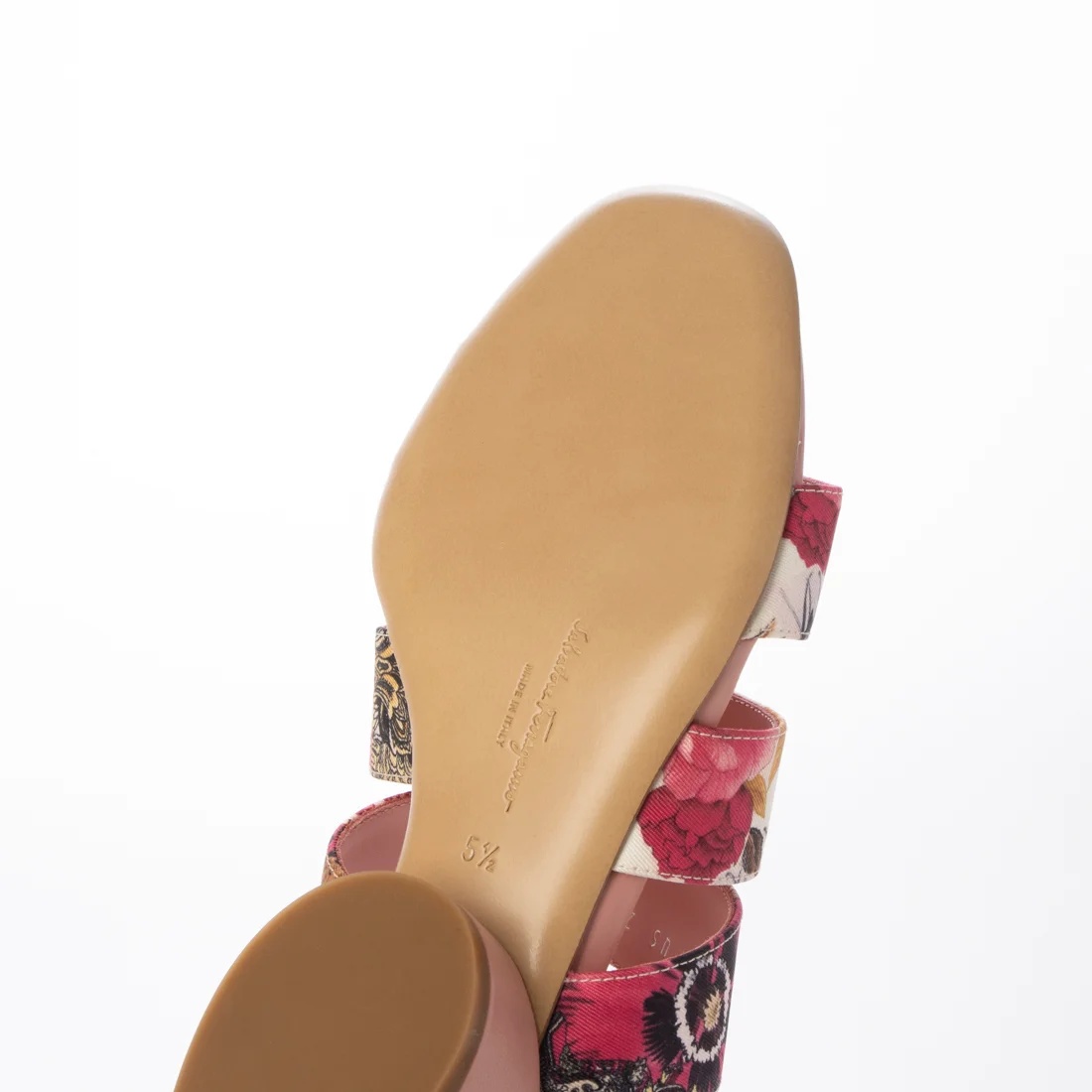 Ferragamo Flower High-heeled Slippers In Pink