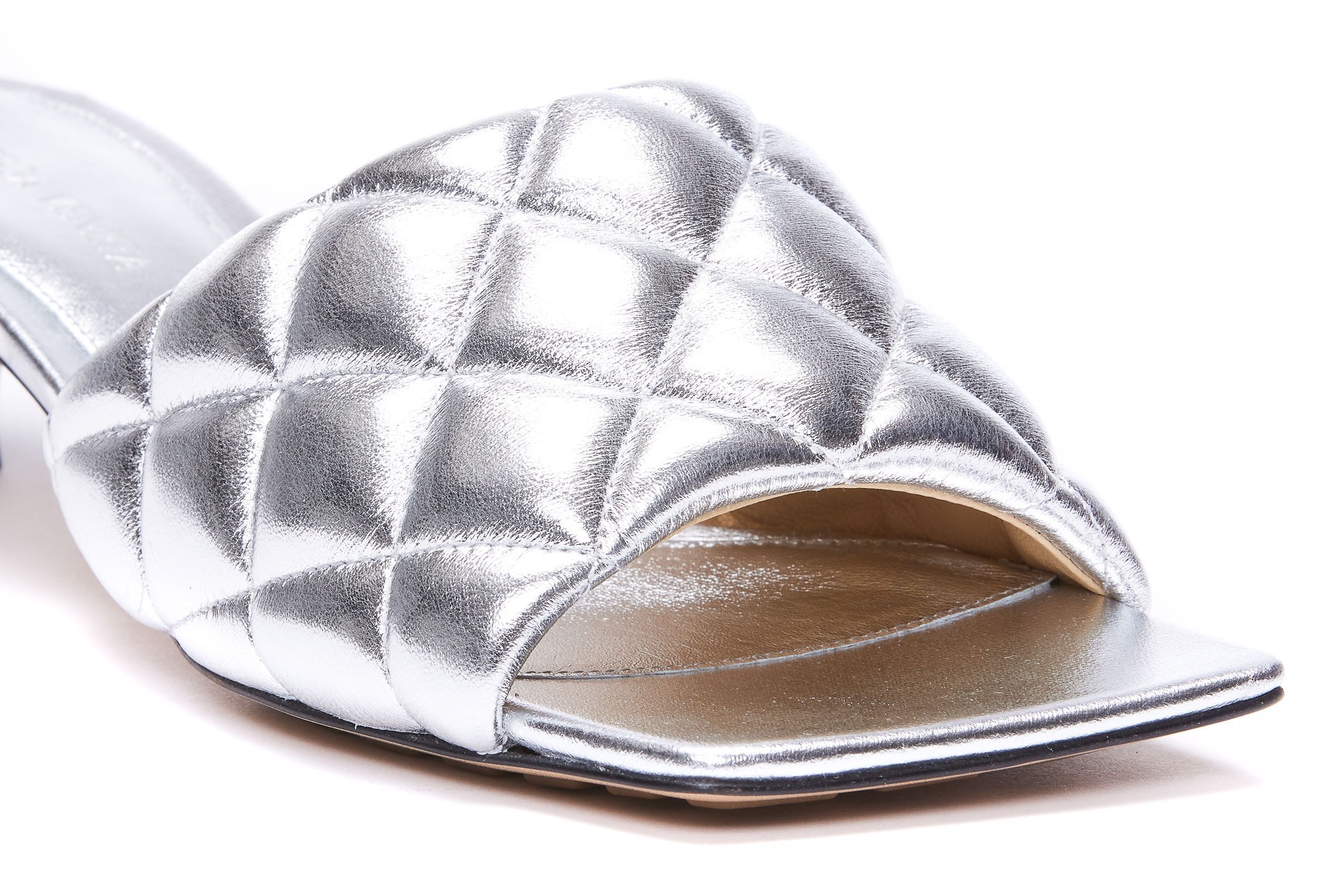 Bottega Veneta Sandals Women Leather Silver In White