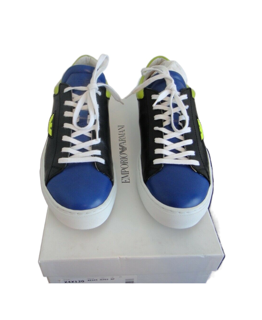 Emporio Armani Stitching Logo Leisure Sports Shoes In Gray