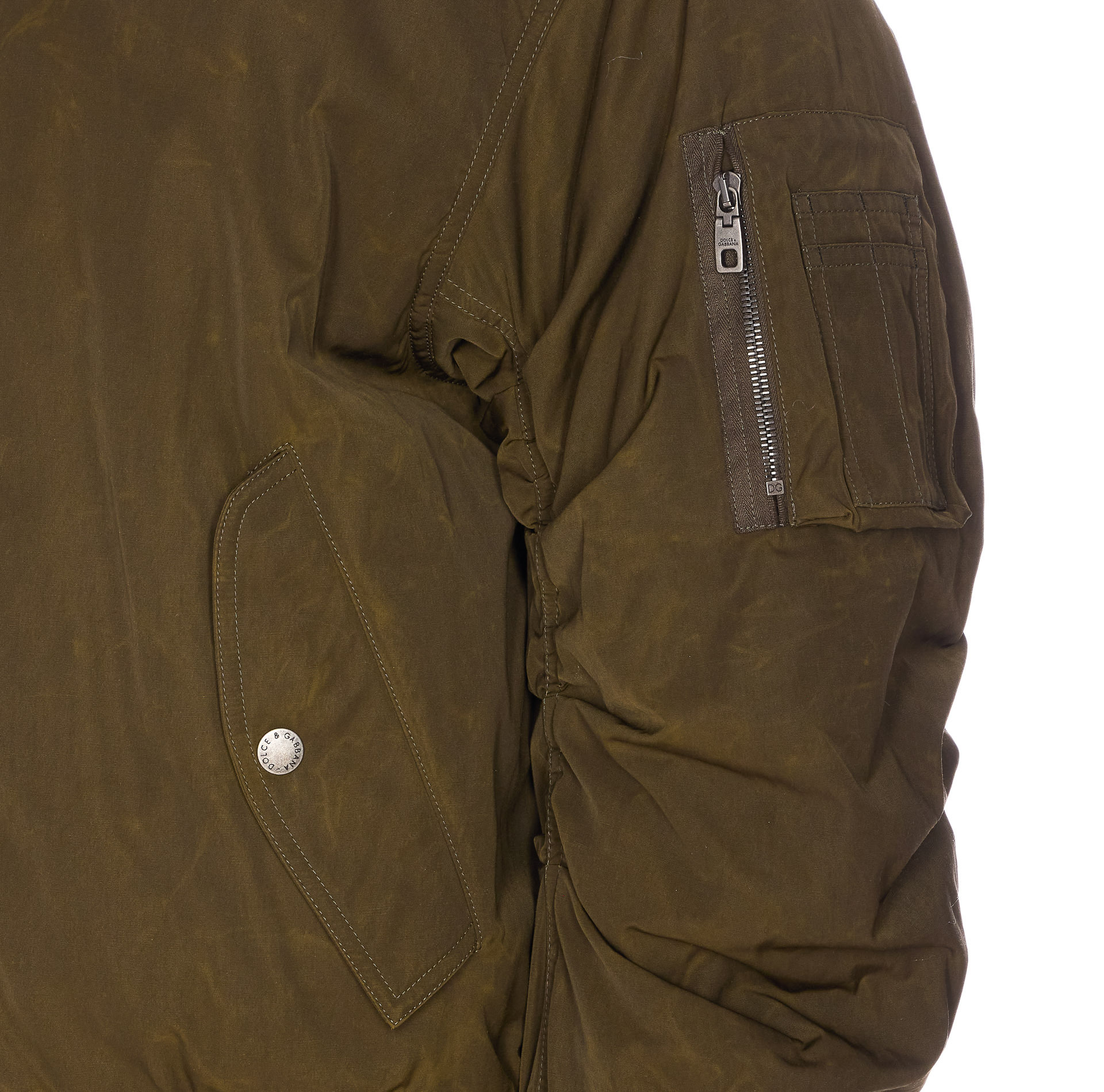 Dolce & Gabbana Dolce  Gabbana Zip-up Oversized Bomber Jacket In Green