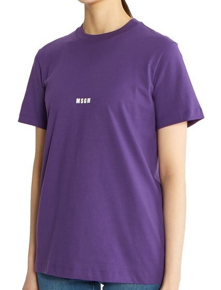 Msgm Logo Details T-shirt In Purple