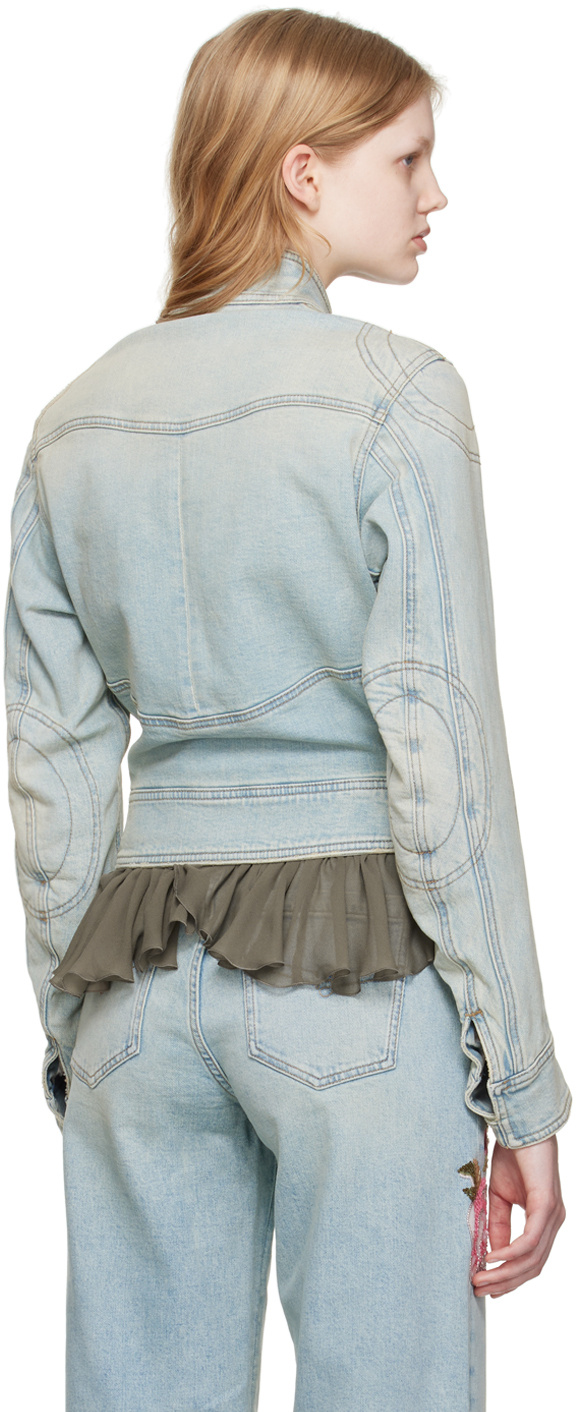 BLUMARINE DENIM BIKER JACKET 