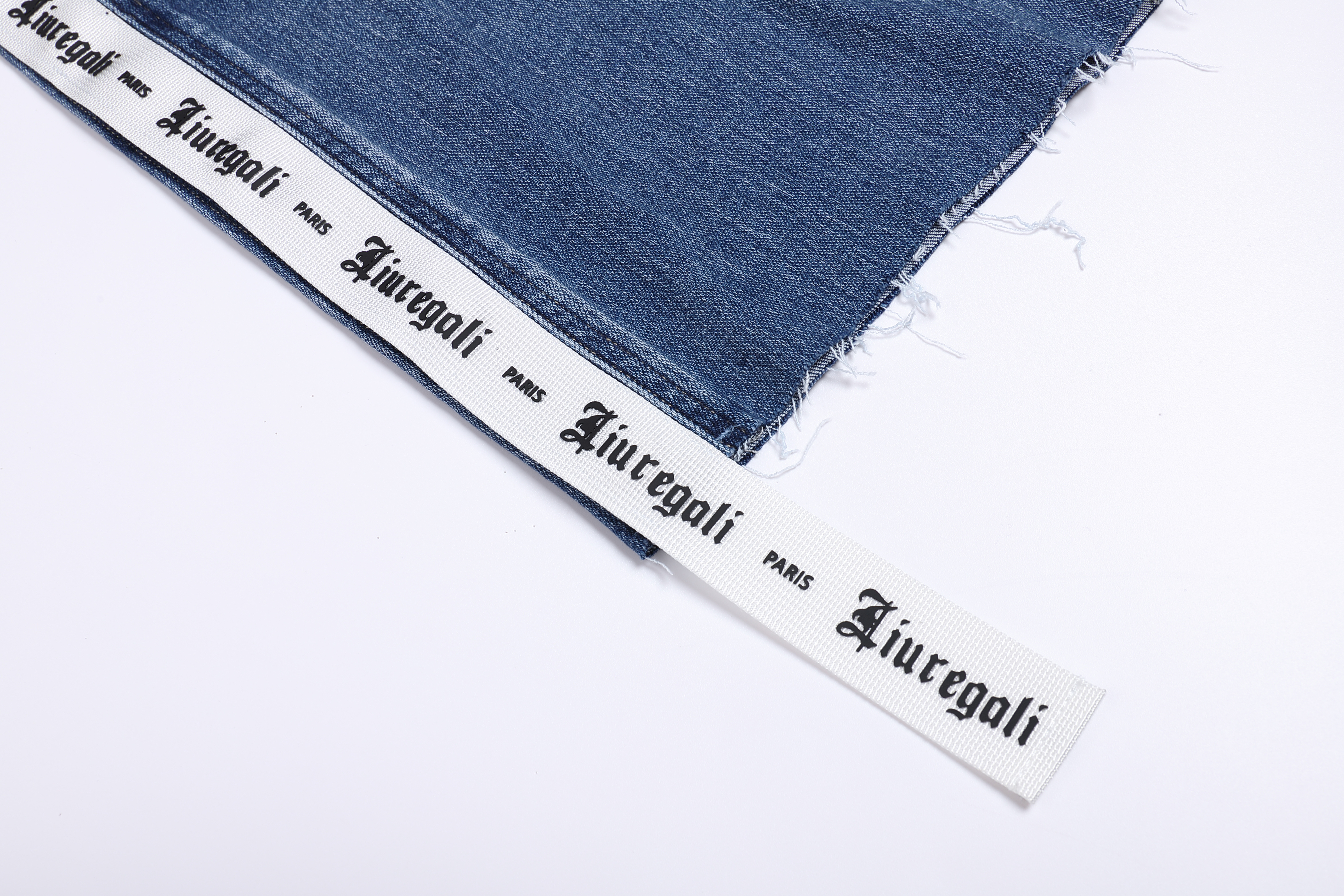 Liuregali Long Ribbon Denim Shorts On The Side In Blue