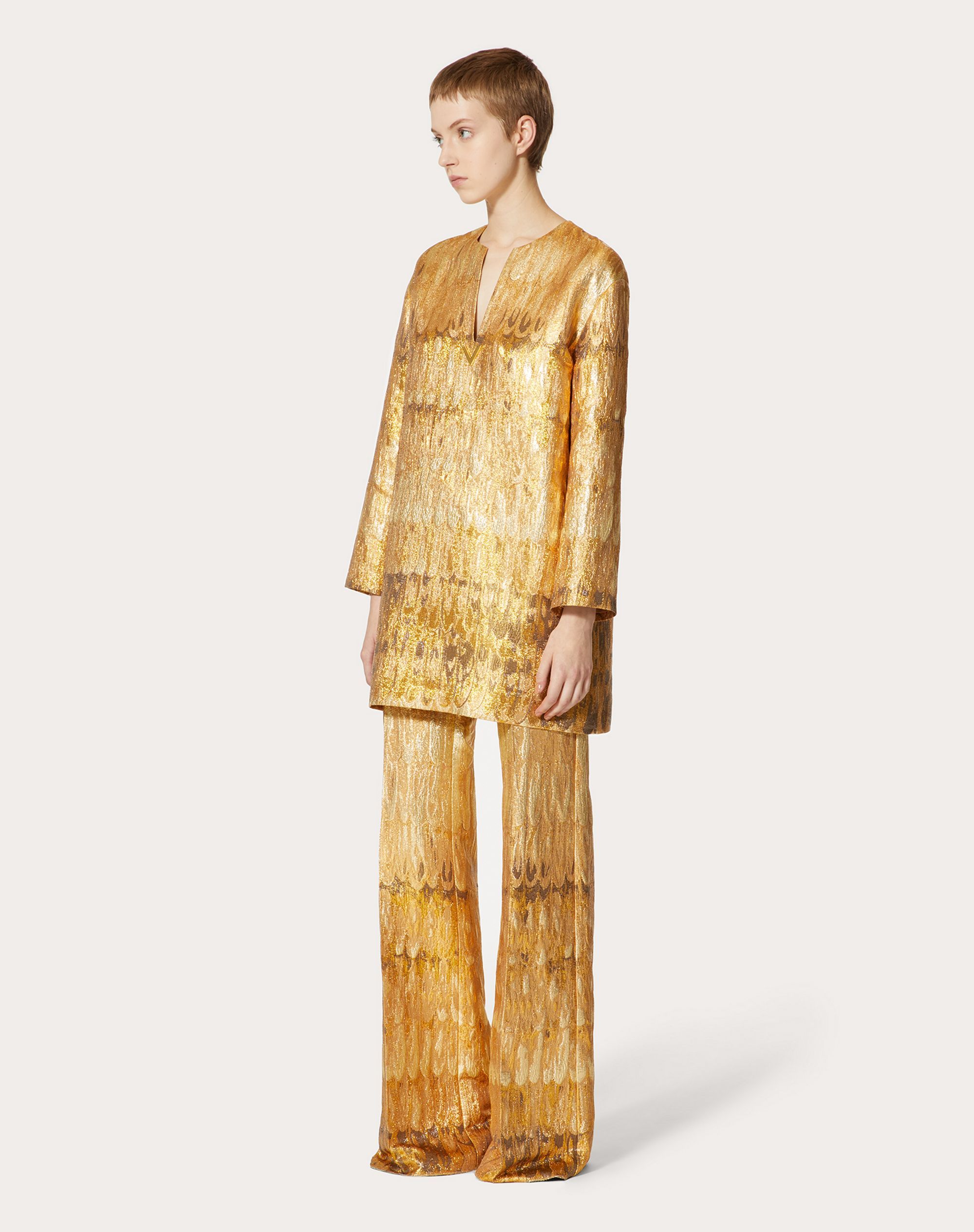 Valentino Golden Golden Wings Trousers In Brown