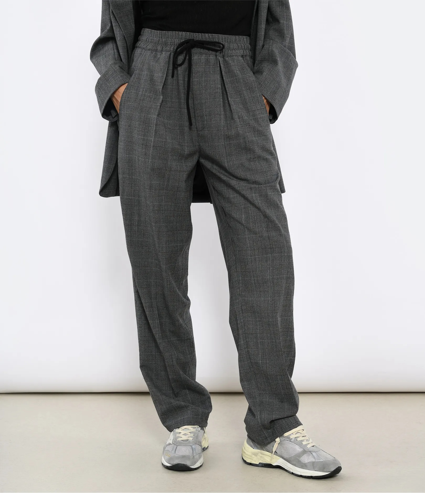 Isabel Marant Étoile Priska High-waist Plaid Trousers In Black