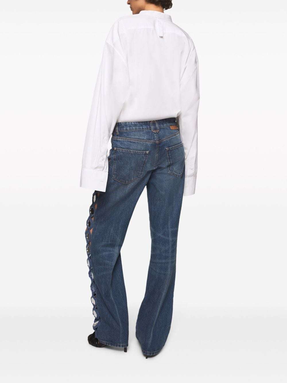 Stella Mccartney Long-sleeved Plastron Shirt In White