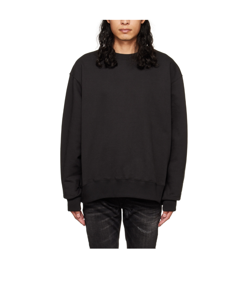 We11 Done Logo Round Neck Hoodie In Black