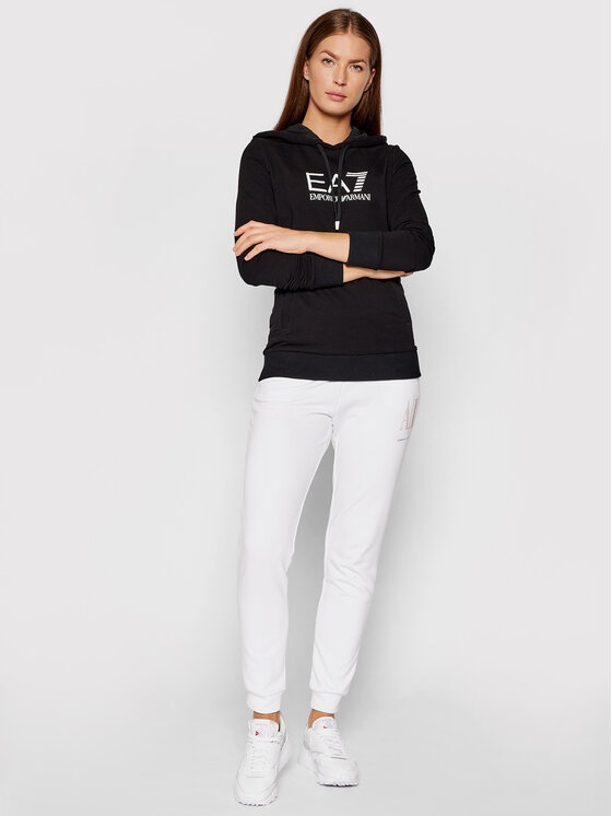 EA7 LOGO-PRINT HOODIE 