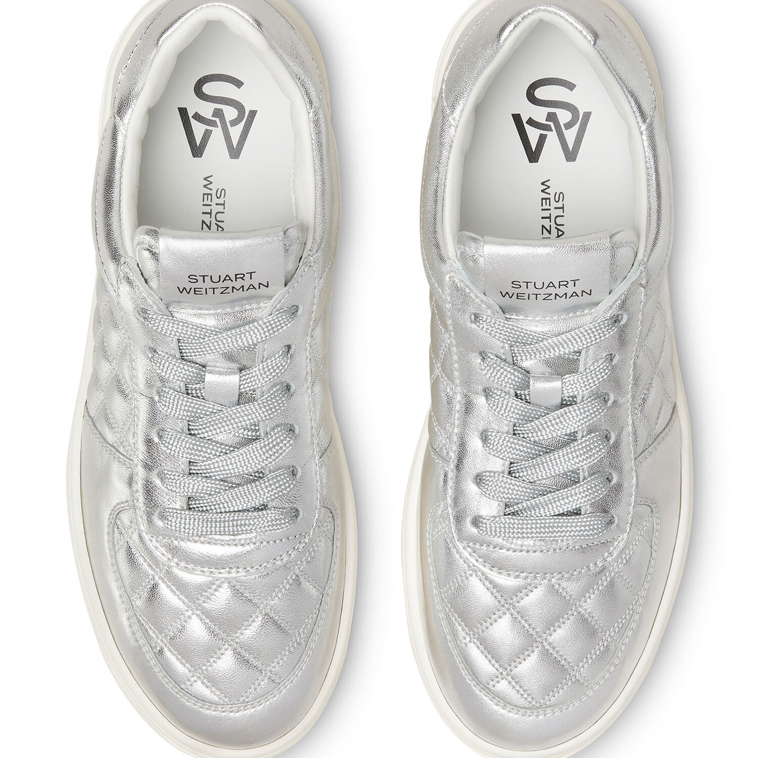 Stuart Weitzman Sw Courtside Sleek Sneakers In White