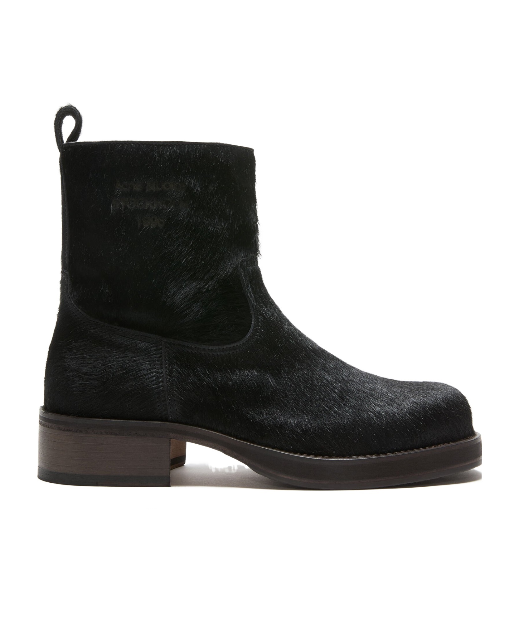Acne Studios Round-head Ankle Boots In Black