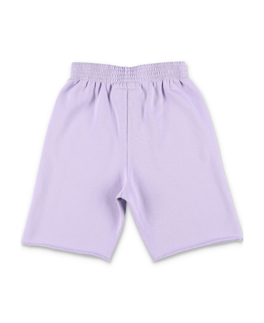 Mm6 Maison Margiela Logo-embroidered Cotton Track Shorts In Purple