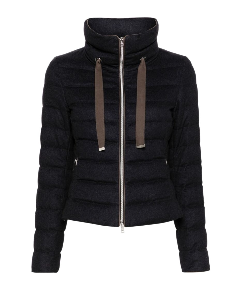 Herno Long-sleeved Down Jacket In Black