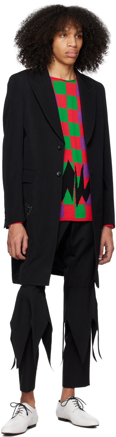 Comme Des Garçons Square-print Fine-knit Jumper In Multicolor