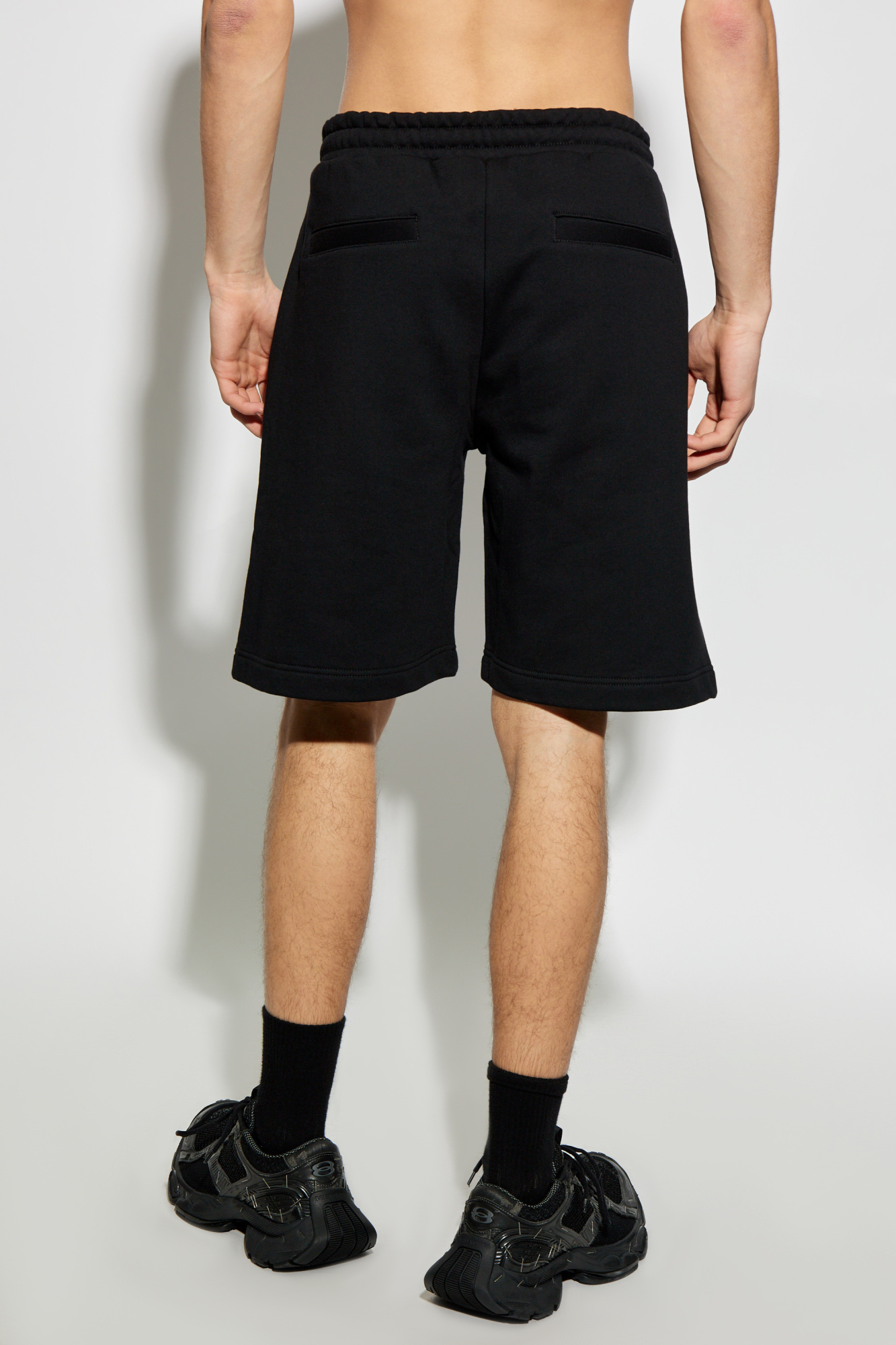 Diesel Elastic Waistband Shorts Back Pocket In Black