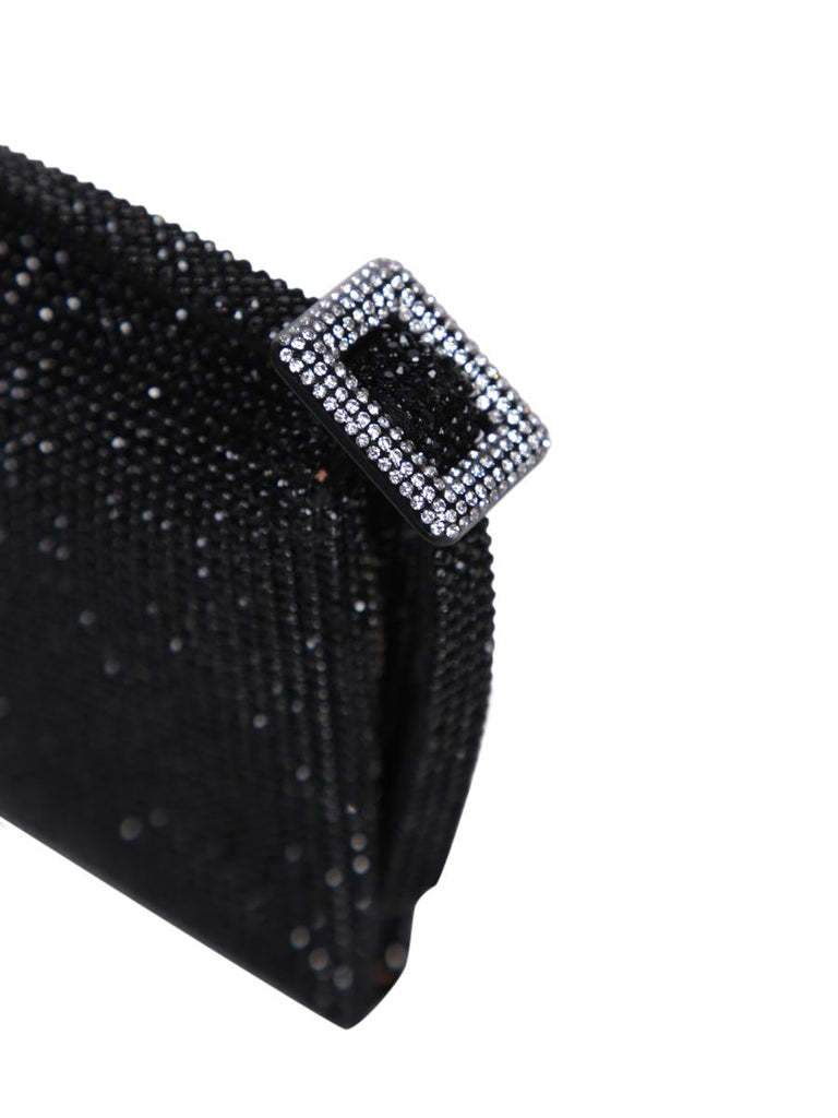 Benedetta Bruzziches Rhinestones Shoulder Bag In Black