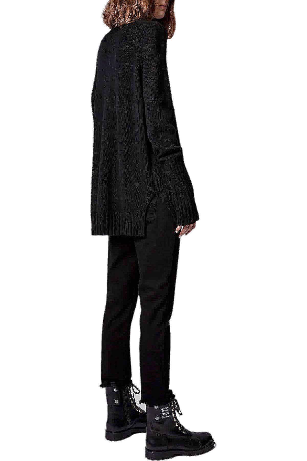 Zadig & Voltaire Womens Noir Alma Turtleneck Oversized Wool Jumper In Black