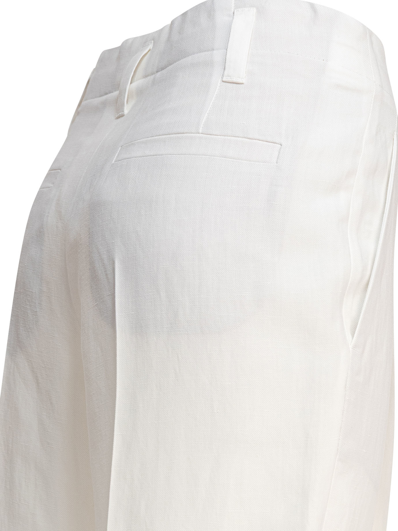 Shop Brunello Cucinelli Linen Trousers In White