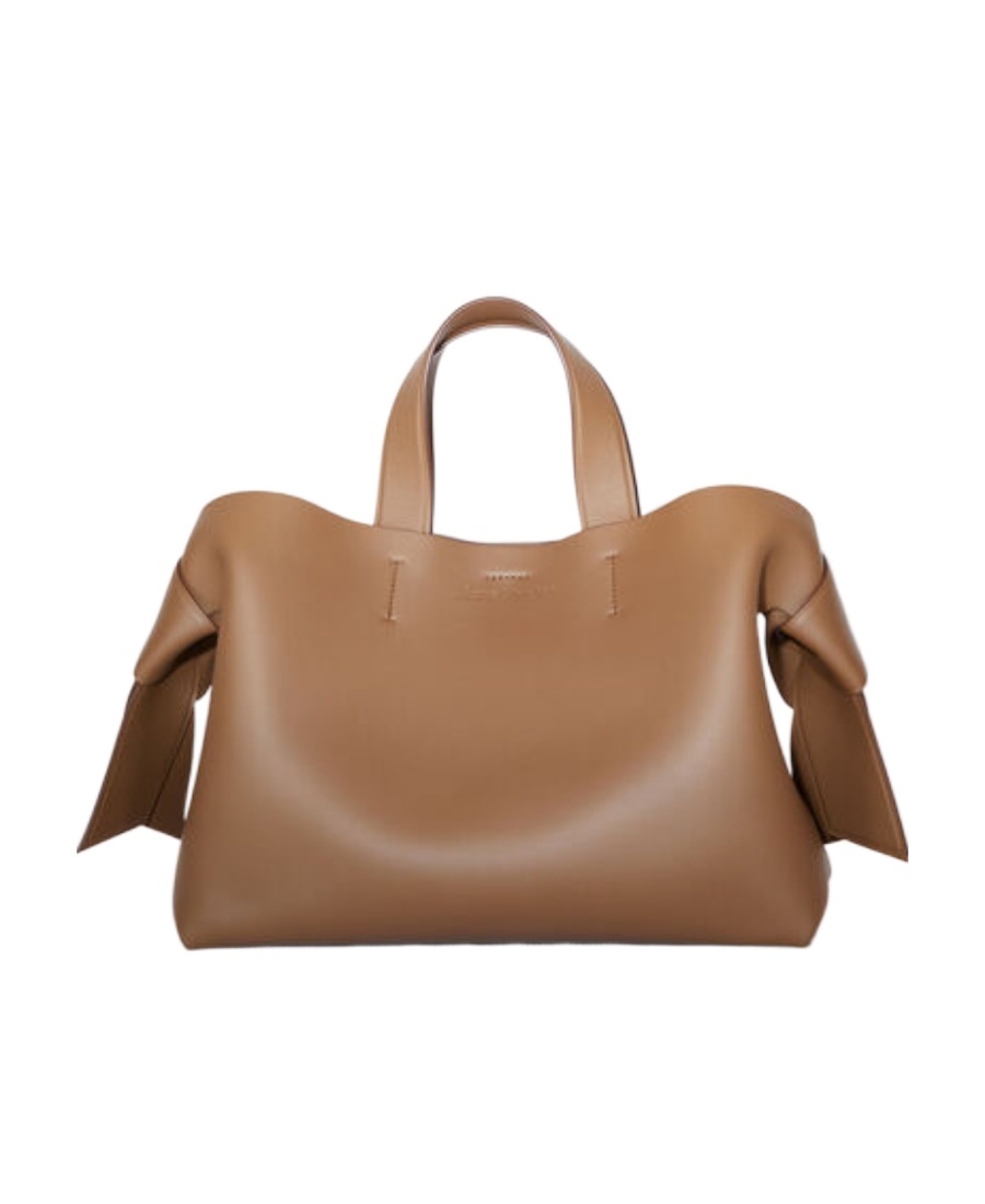 Acne Studios Logo-debossed Leather Tote Bag In Brown