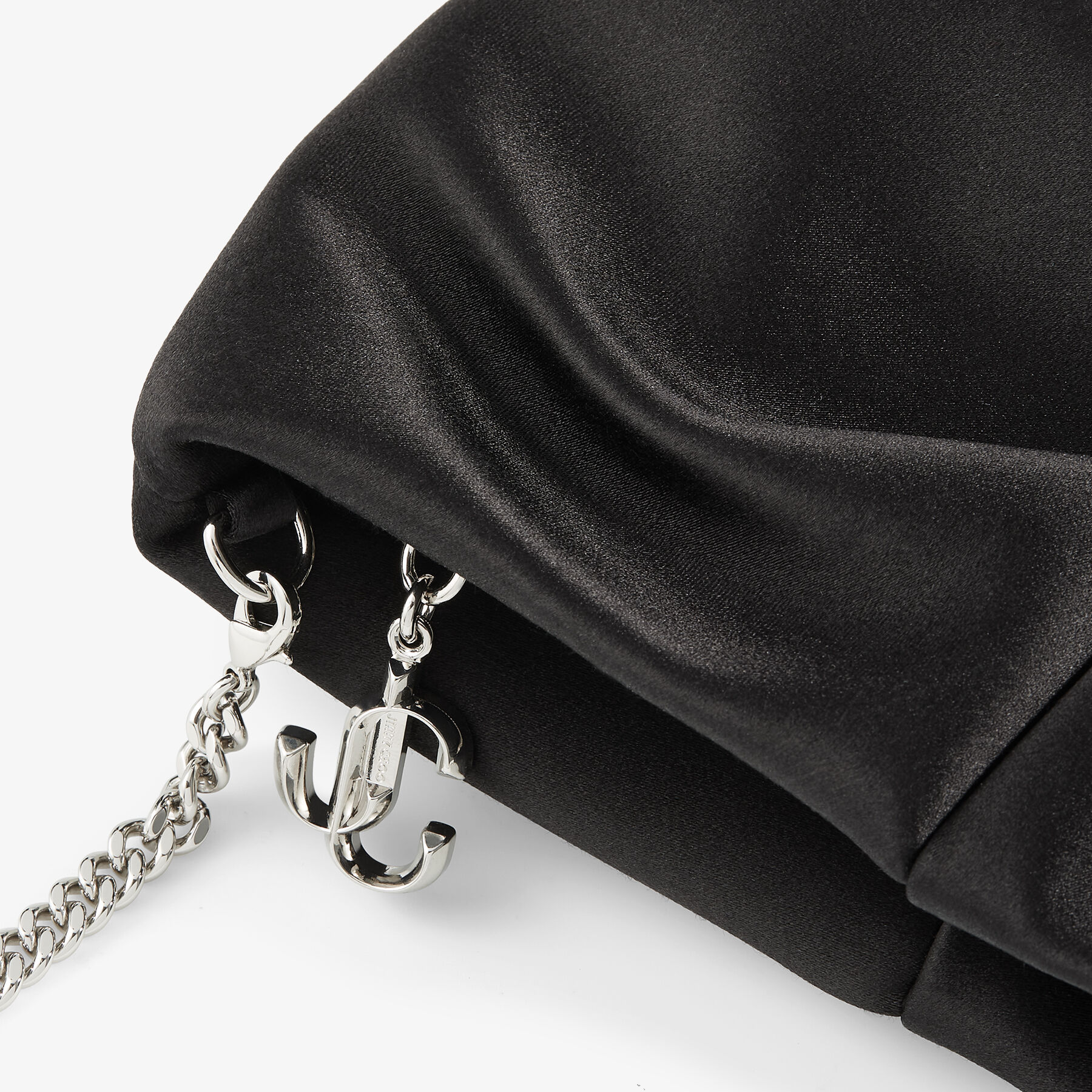 Jimmy Choo Bonny Ruched Clutch In Black