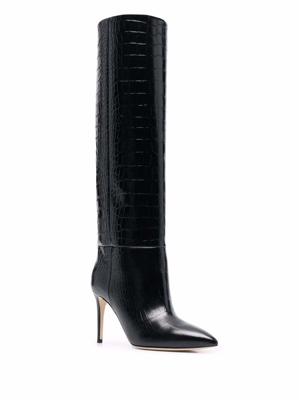 Paris Texas Crocodile-embossed Boots In Black