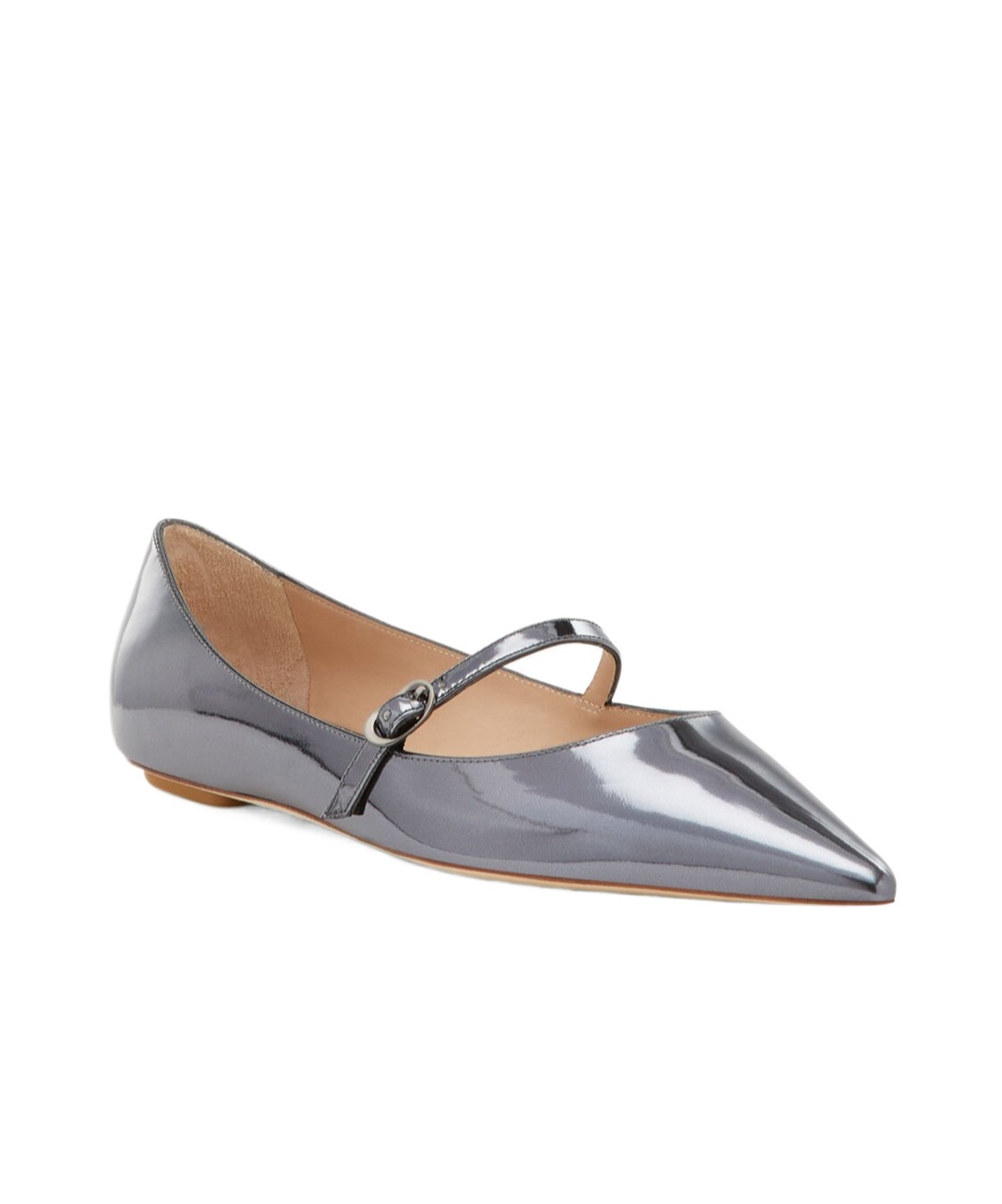 Stuart Weitzman Emilia Mary Jane Flat In Gray