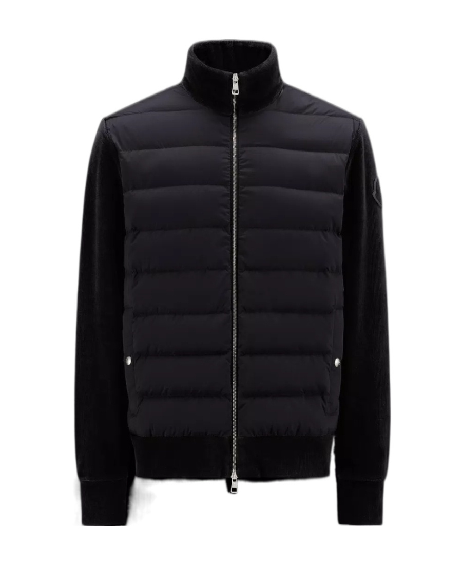 Moncler Padded-panel Zipped-up Jacket In Black