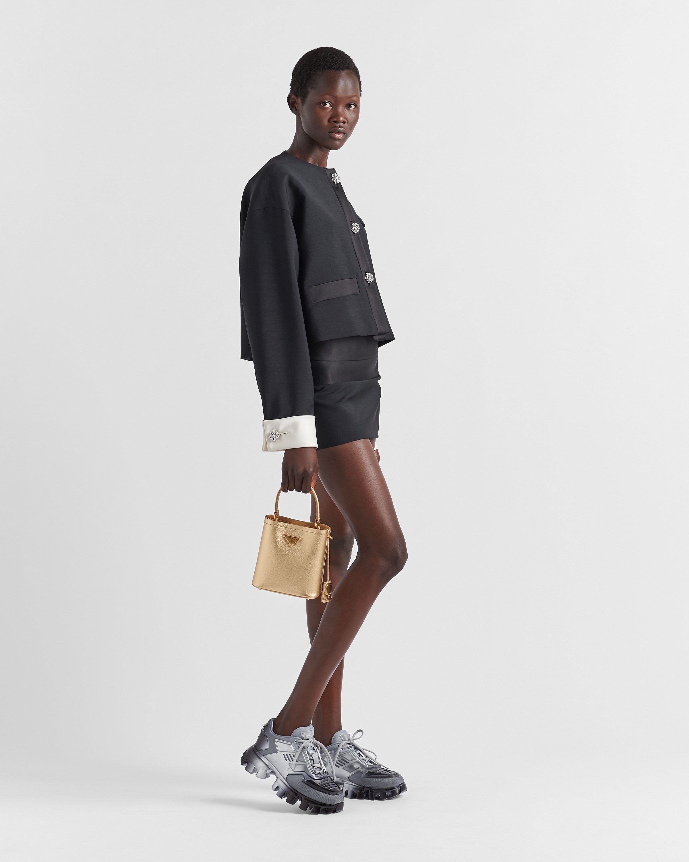 Prada Panier Saffiano Leather Mini-bag In Neutral
