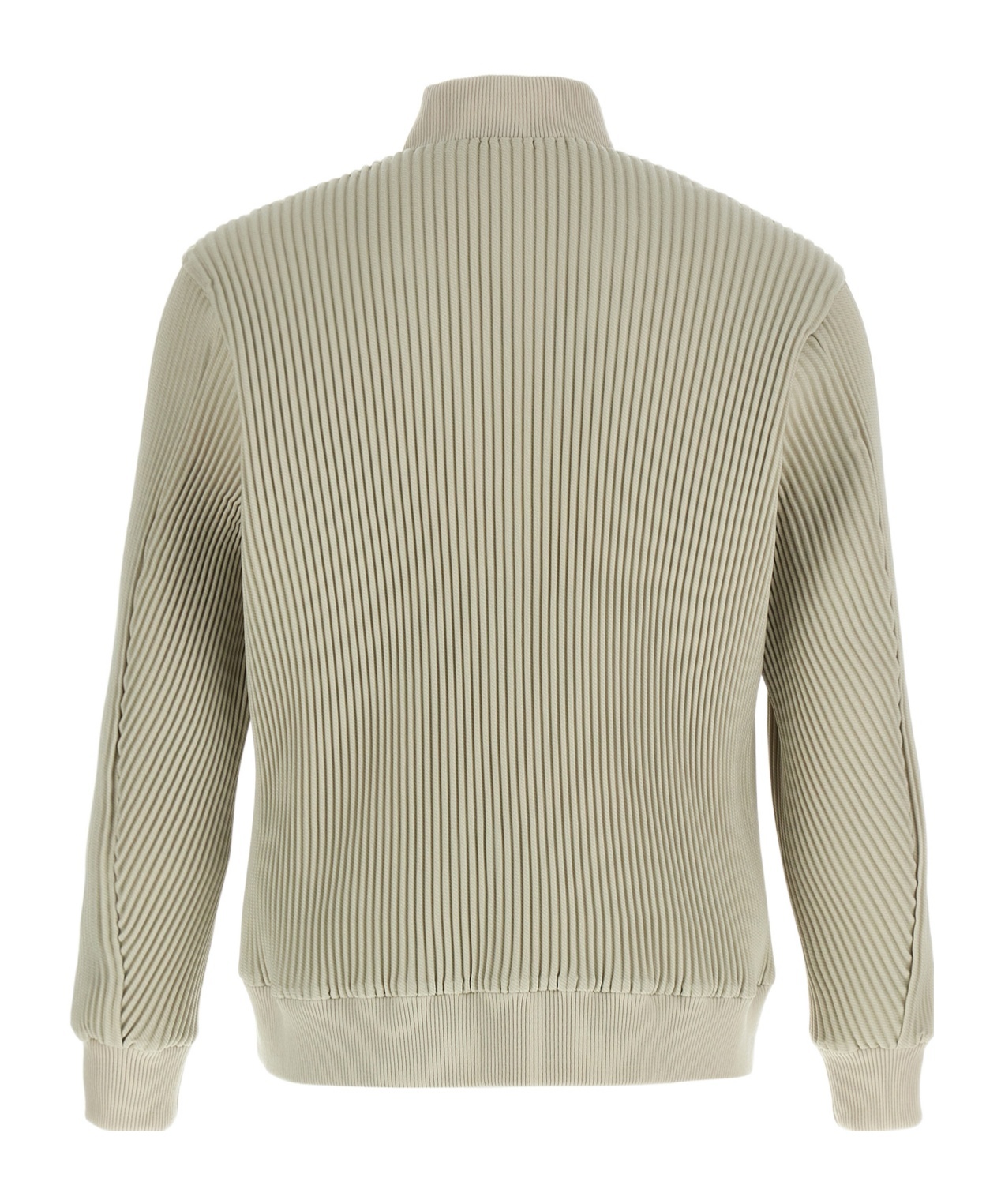 Shop Issey Miyake Pleated Bomber Jacket In Nude