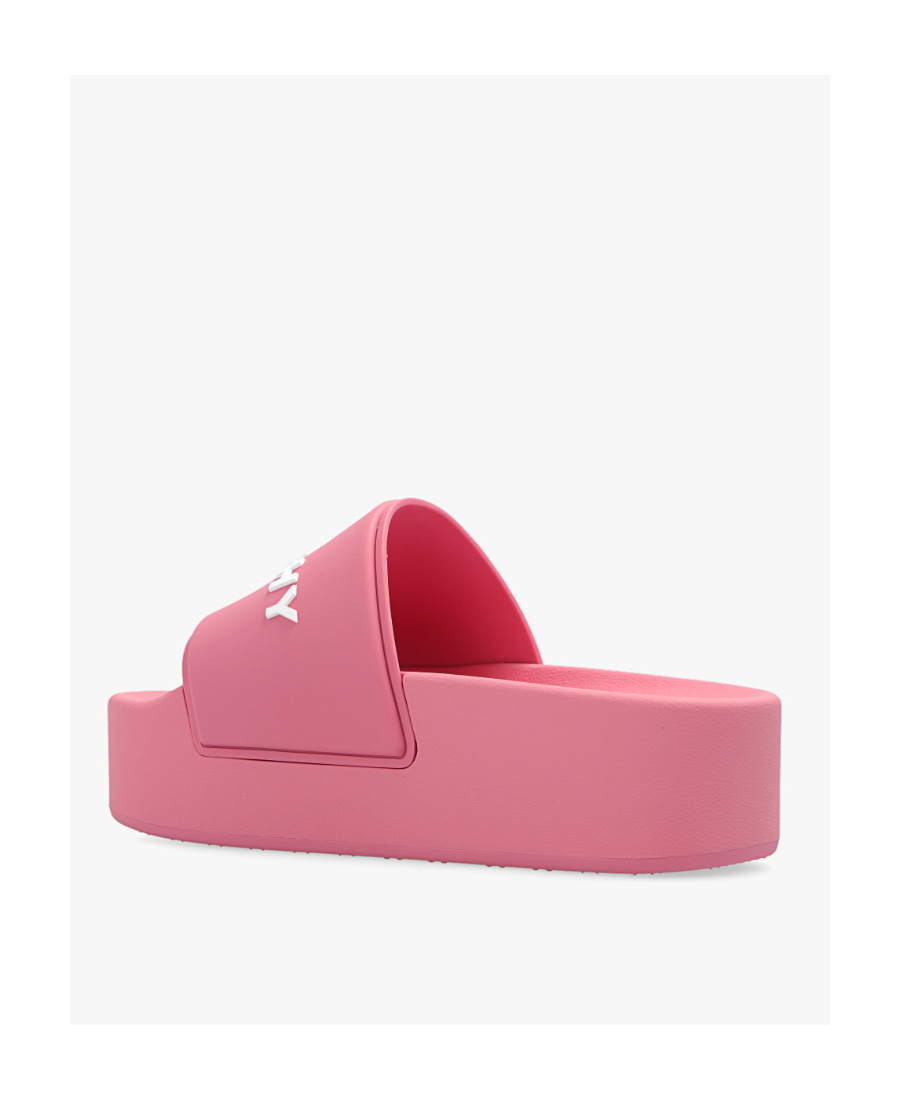 Givenchy Logoed Rubber Platform Slides In Pink
