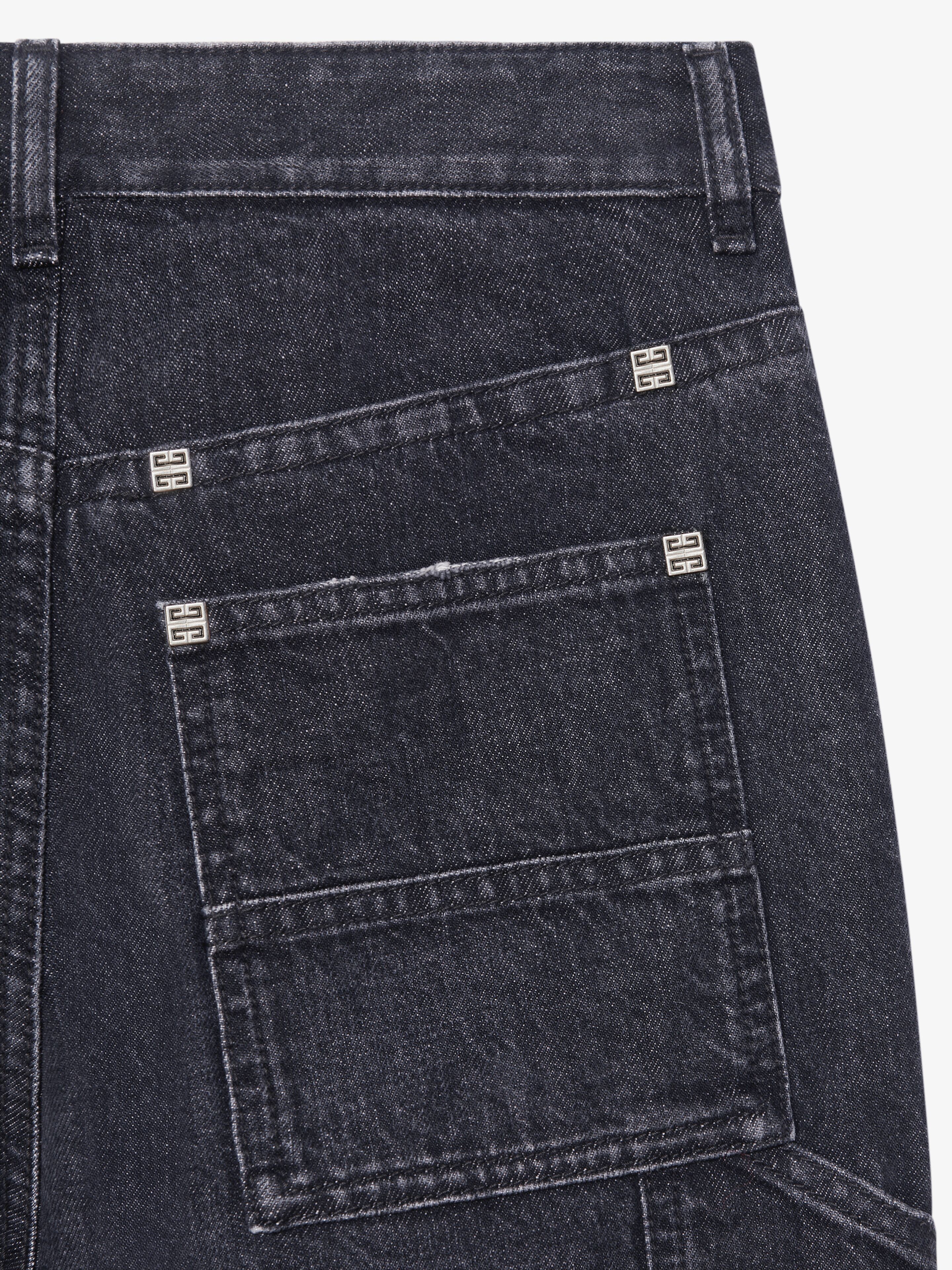 Givenchy Jean Oversize En Denim Avec Patches In Black