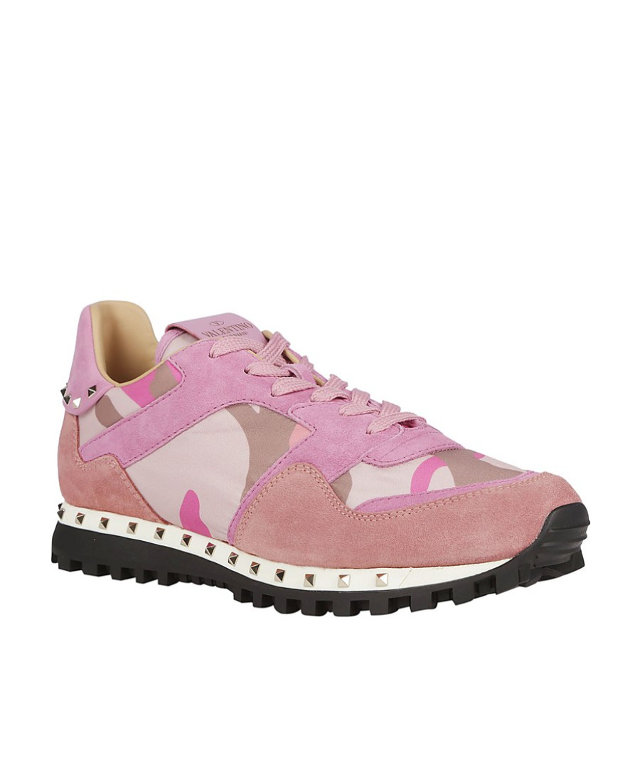 Valentino Logo Casual Sneakers In Pink