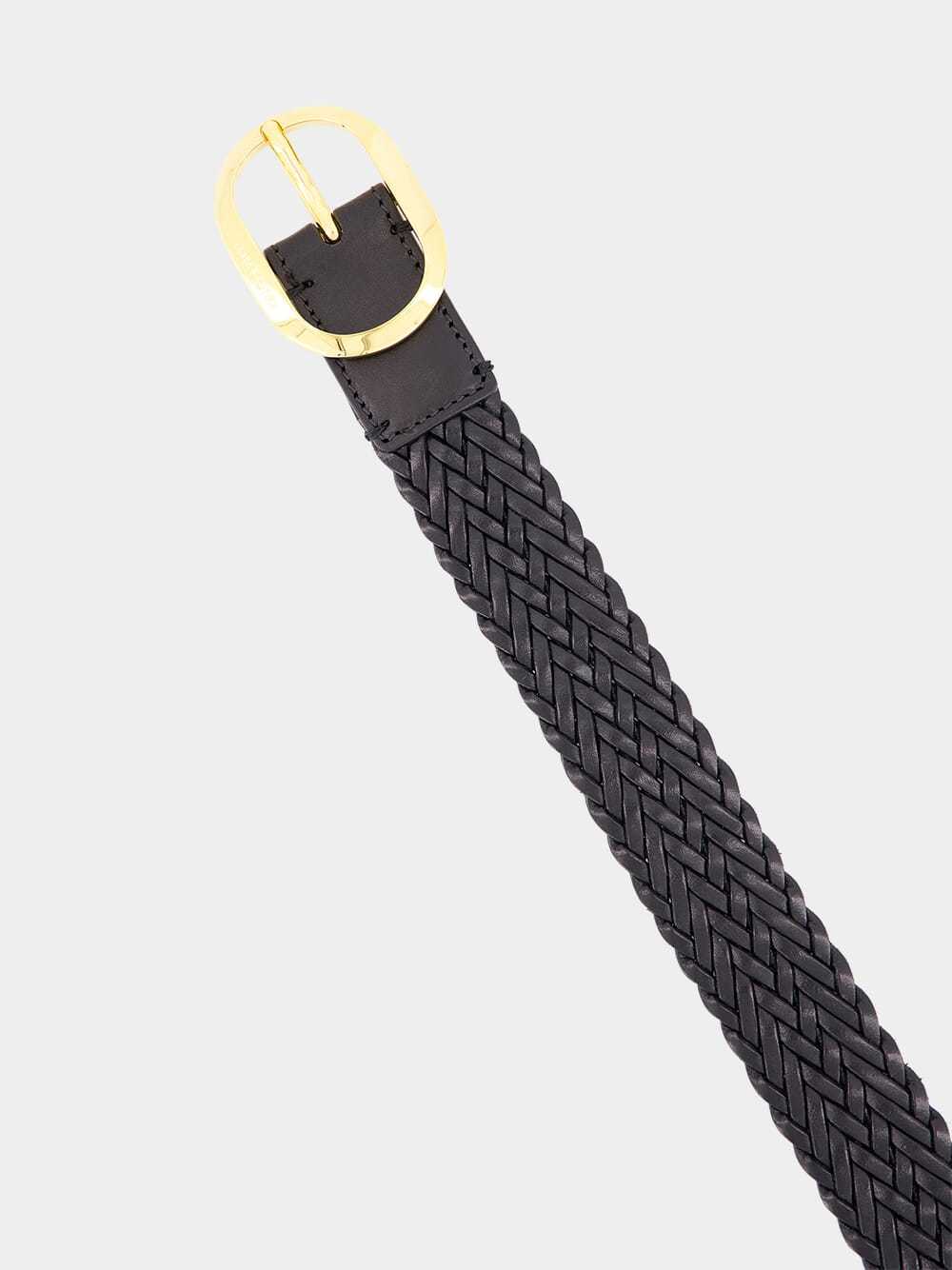 Tom Ford Braided Buckle Belt In Black
