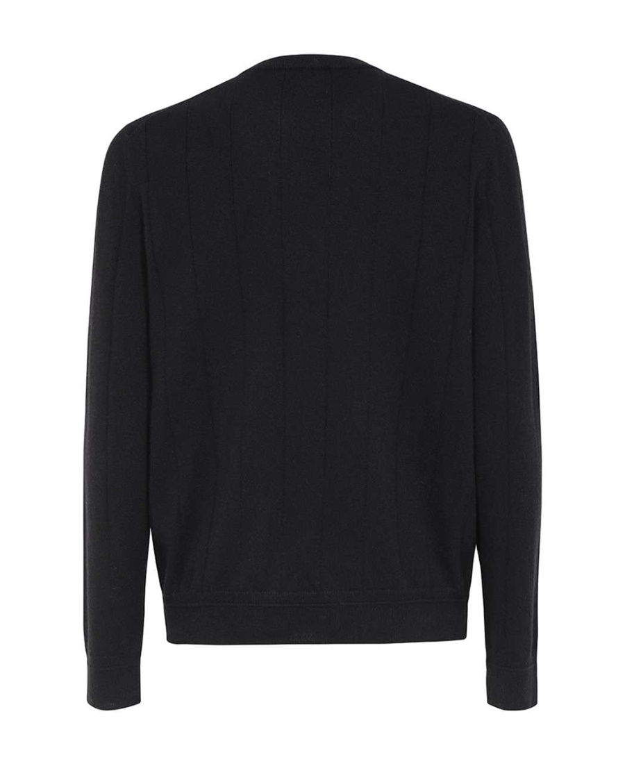 Brioni Crew-neck Cashmere Sweater In Black