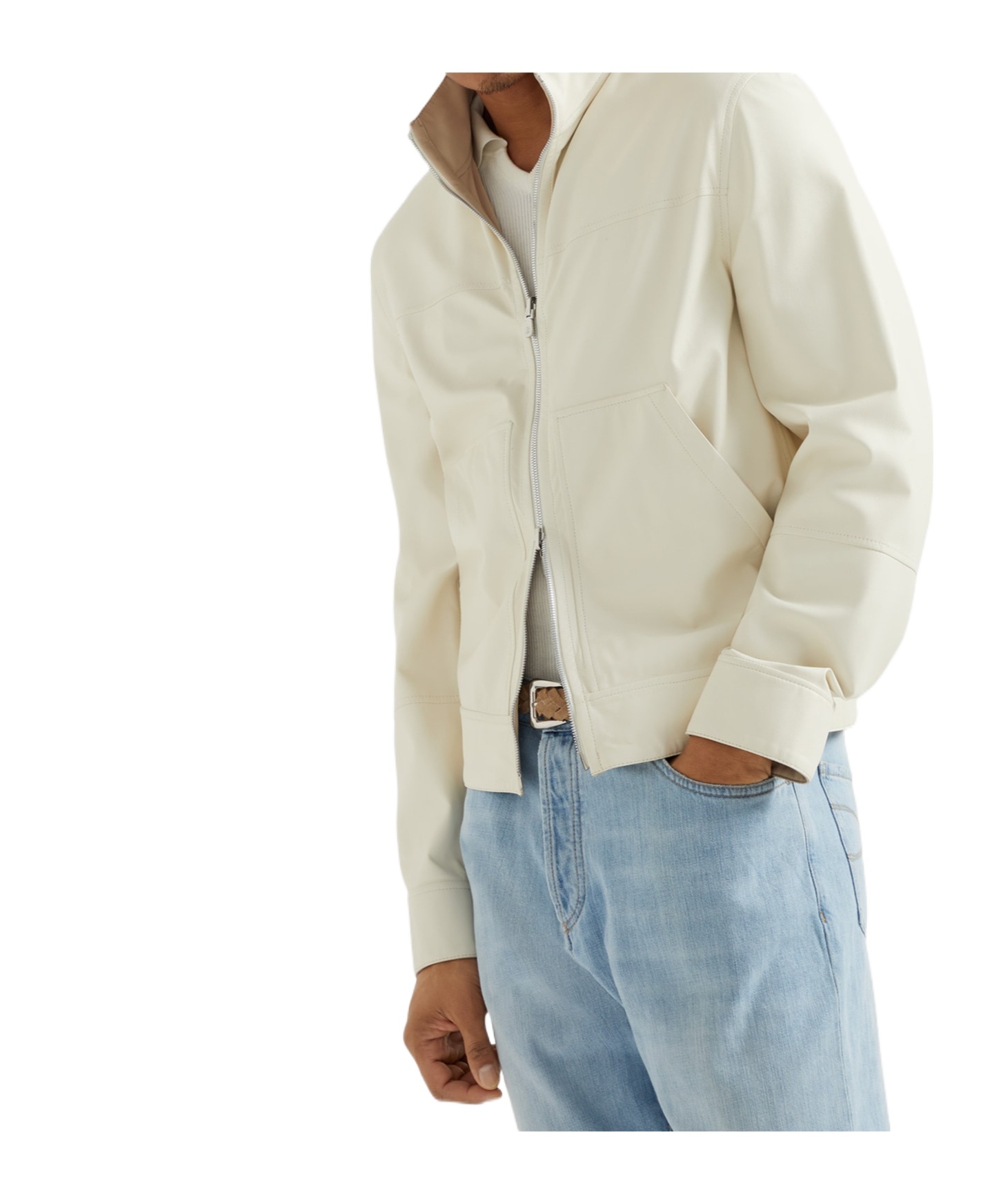 Brunello Cucinelli Reversible Bomber Jacket In White